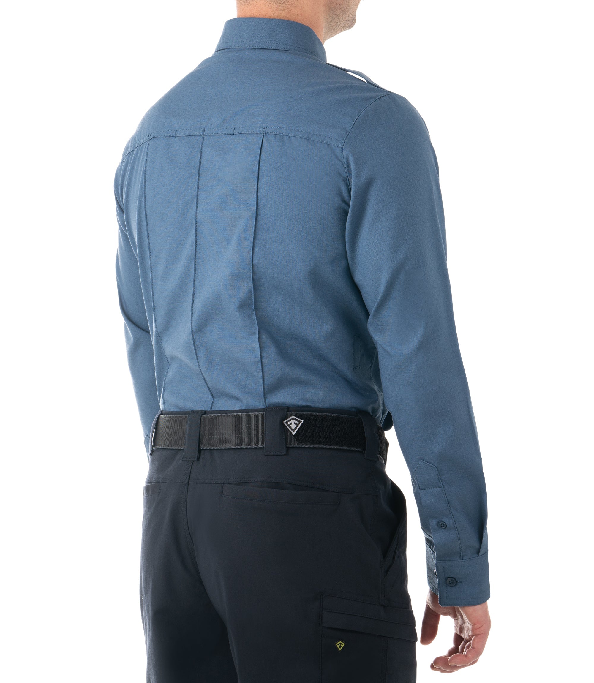 Side of Men's Pro Duty Uniform Shirt in French Blue |color_french blue