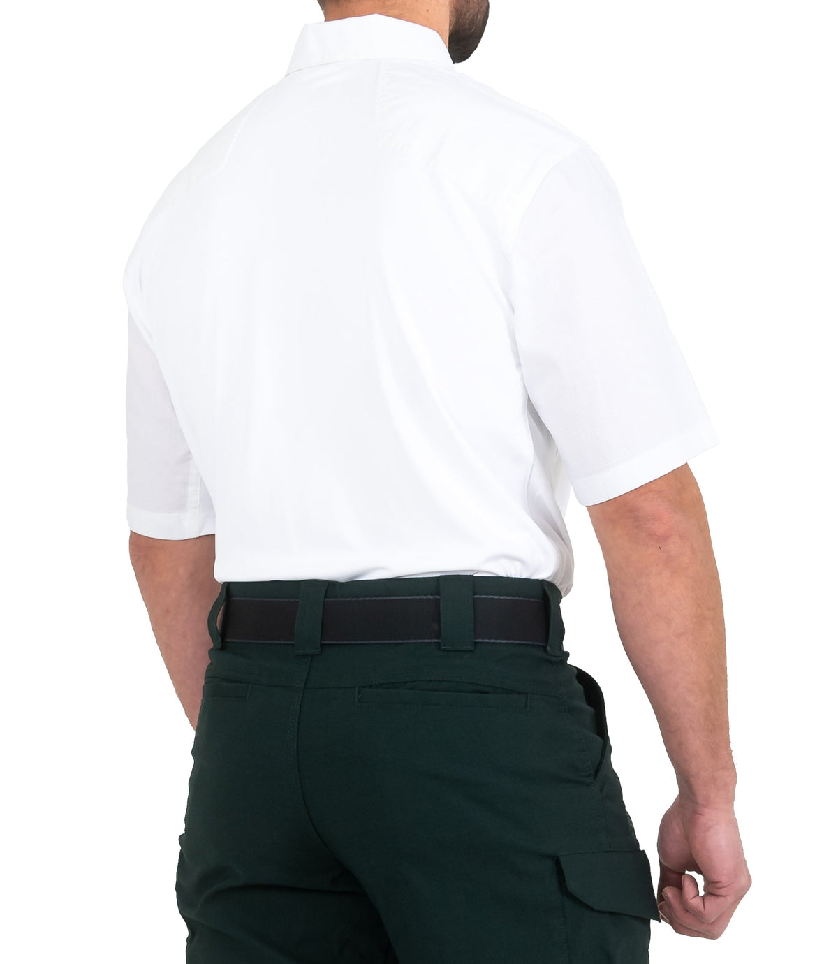 Side of Men's V2 Pro Performance Short Sleeve Shirt in White |color_white