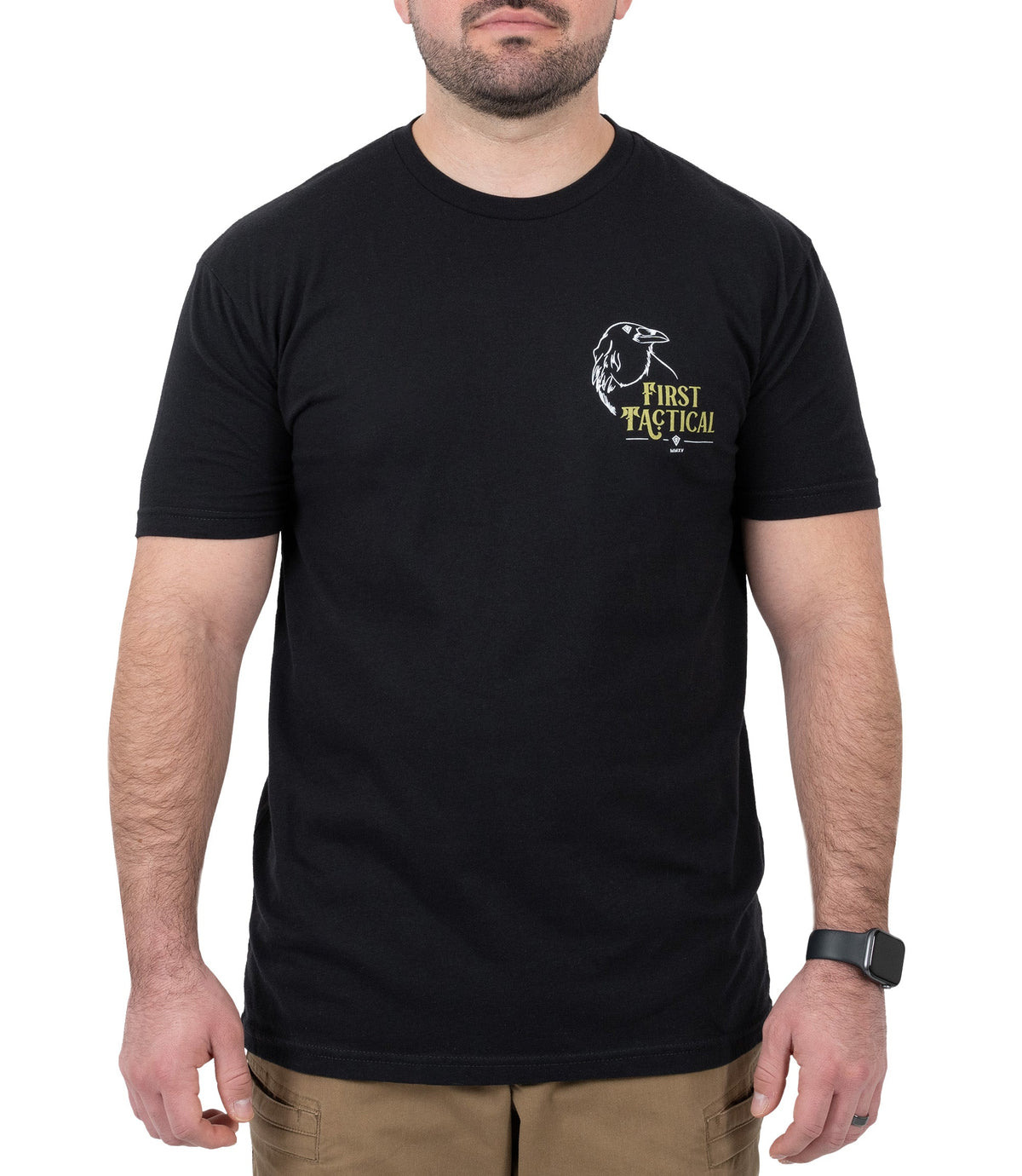 Front view of Swift Response T-shirt in color black|color_black