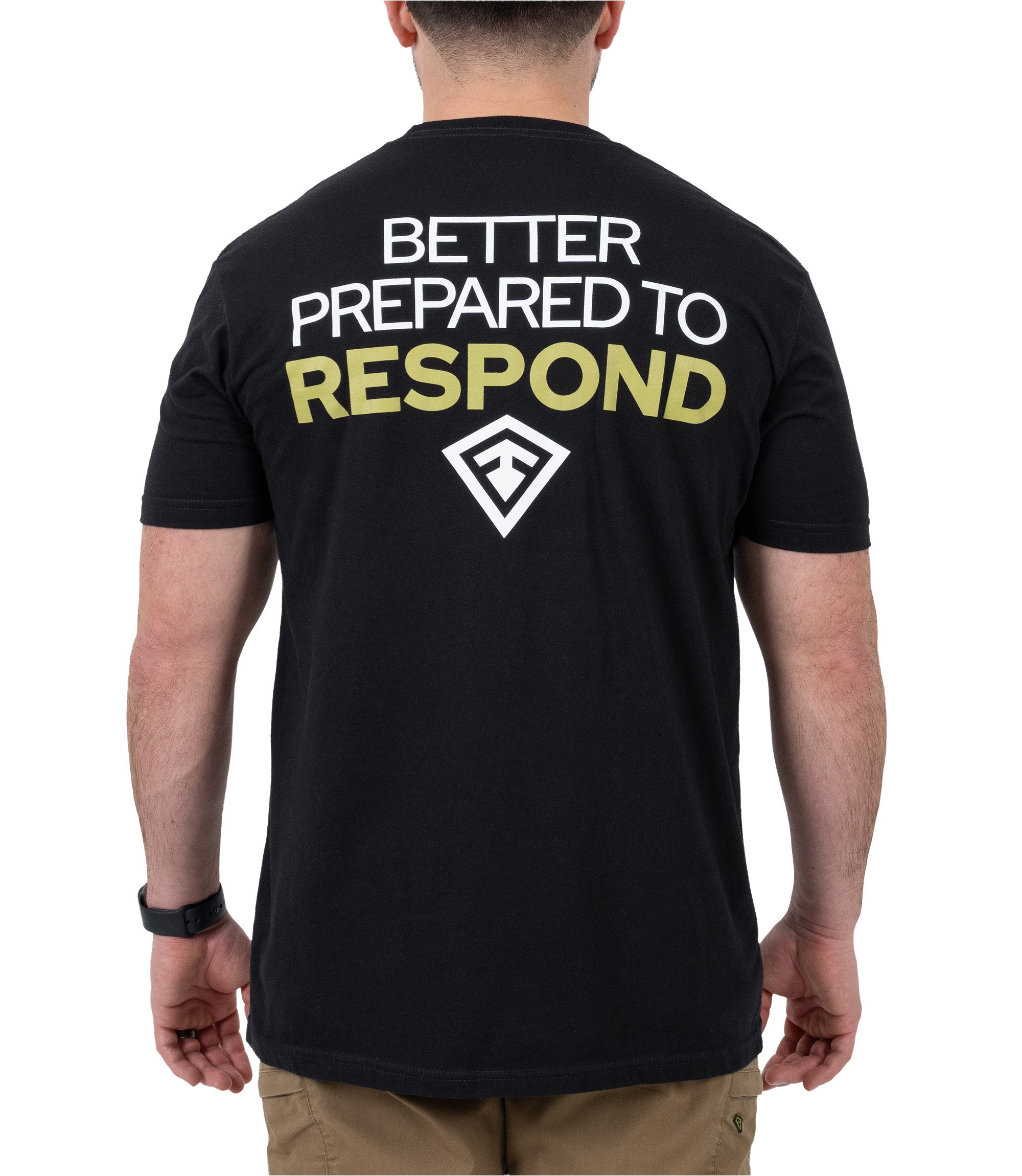Back view of Better Prepared to Respond T-shirt in color Black |color_black