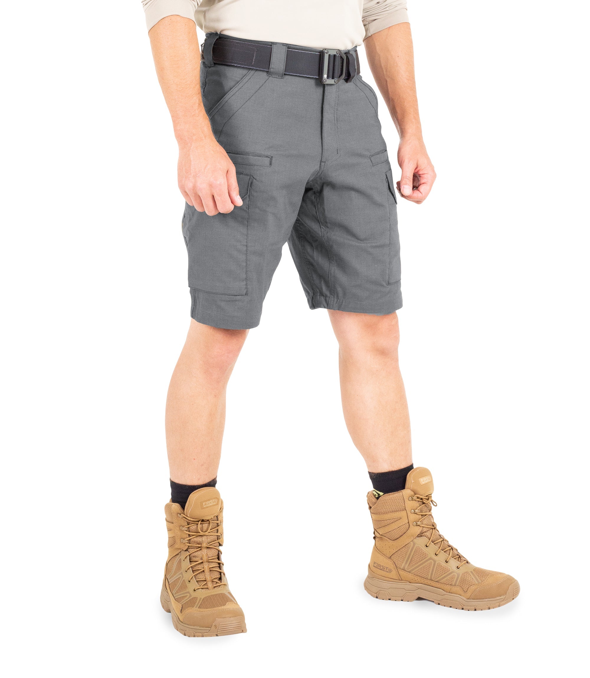 Side of Men's V2 Tactical Short in Wolf Grey|color_wolf grey