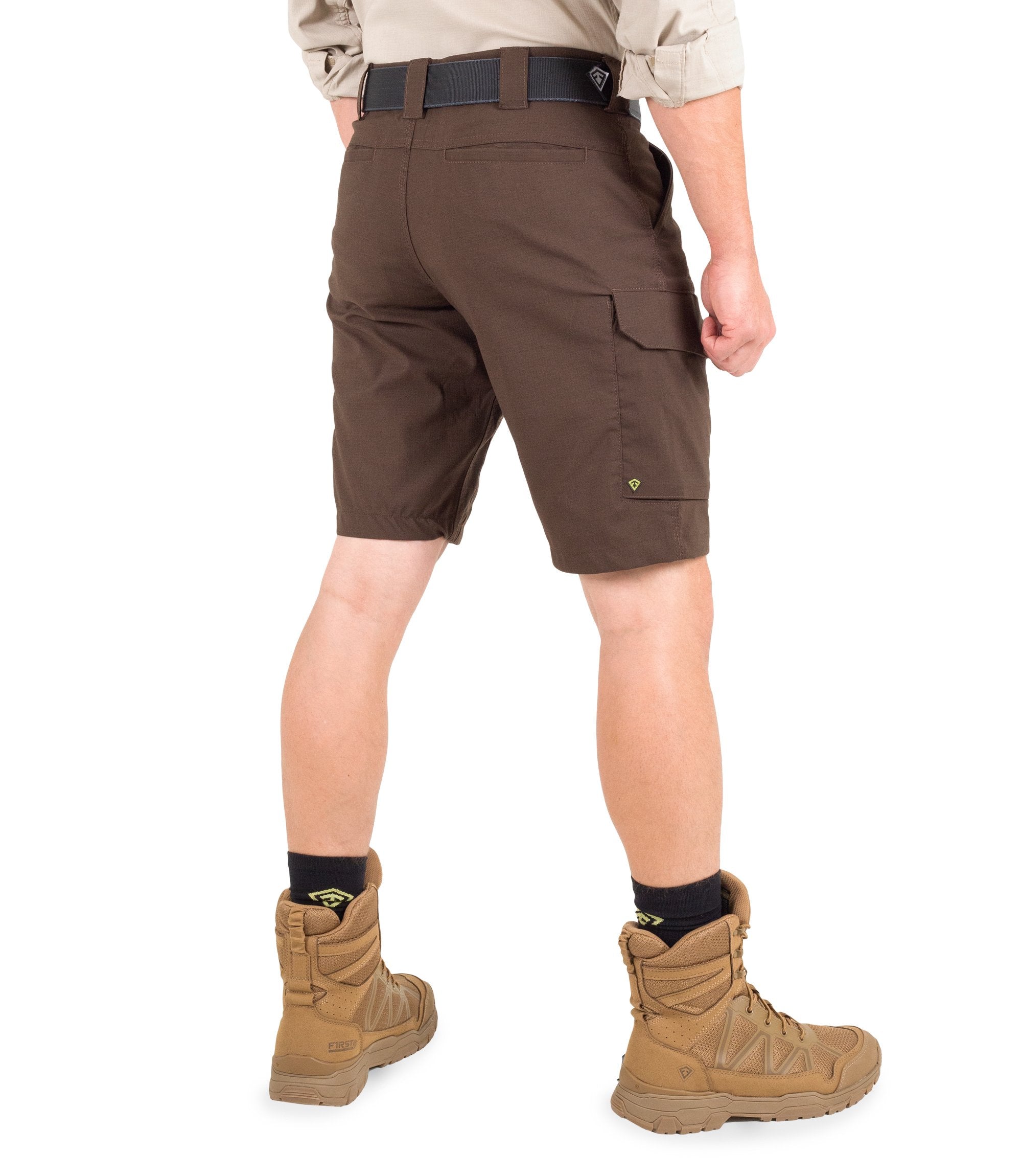 Side of Men's V2 Tactical Short in Brown|color_kodiak brown