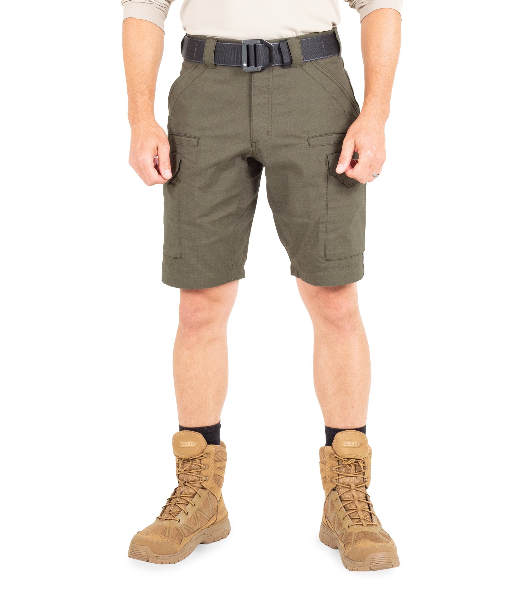 Front of Men's V2 Tactical Short in OD Green |color_od green