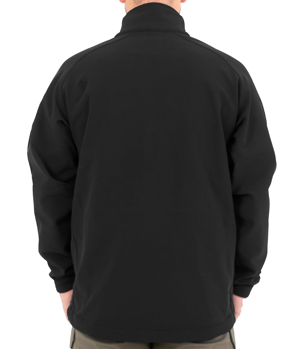 Back of Mens Tactix Softshell Pullover in Black |color_black