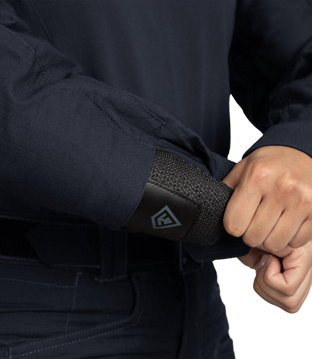 Elbow Pad Pocket on Women's Defender Shirt in Midnight Navy |color_midnight navy