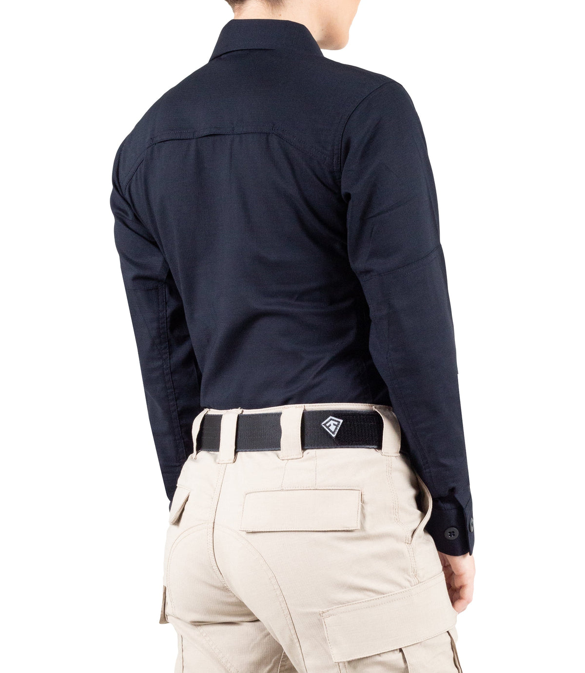 Side of Women's V2 BDU Long Sleeve Shirt in Midnight Navy |color_midnight navy