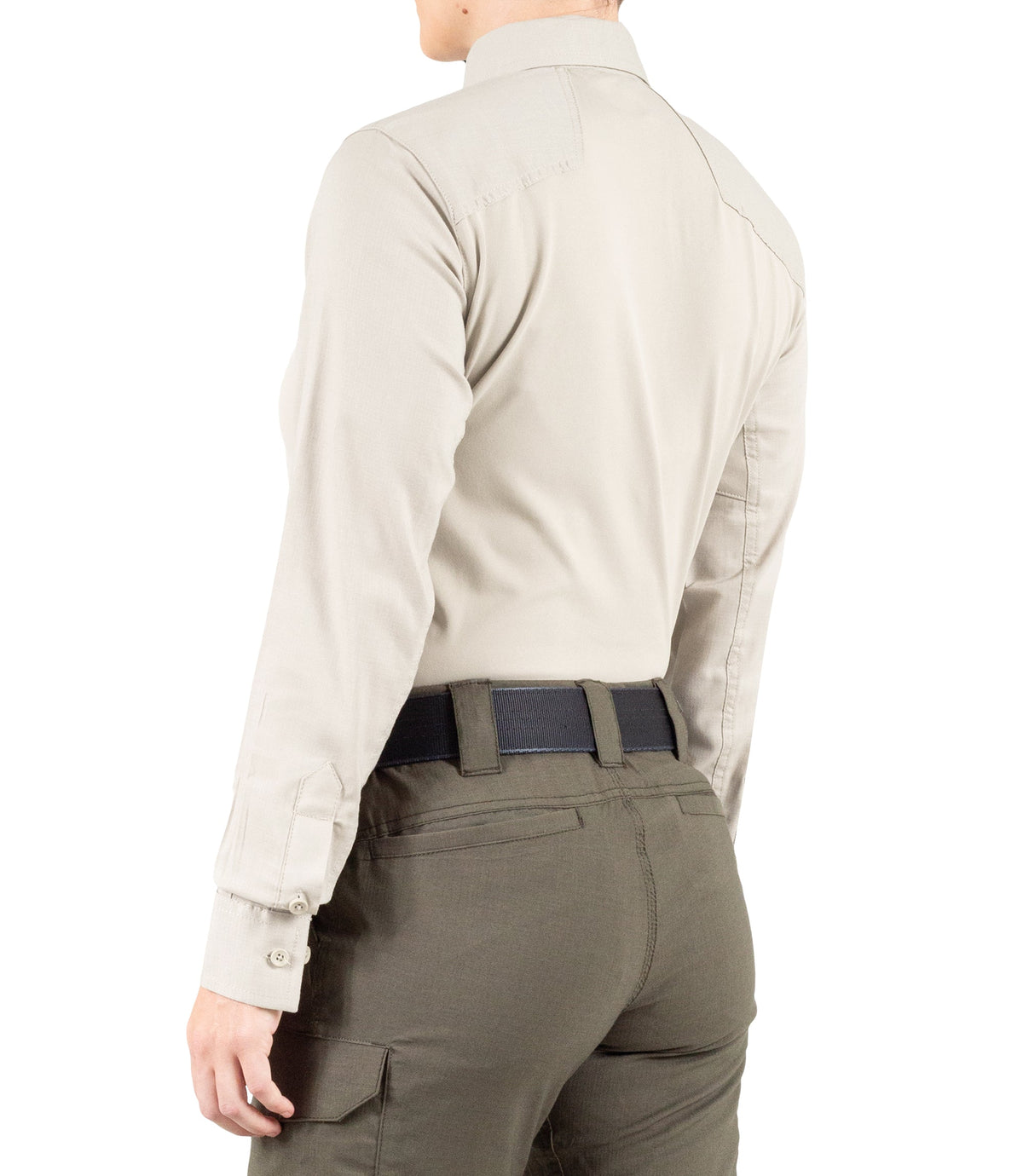 Side of Women's V2 Pro Performance Shirt in Khaki |color_khaki