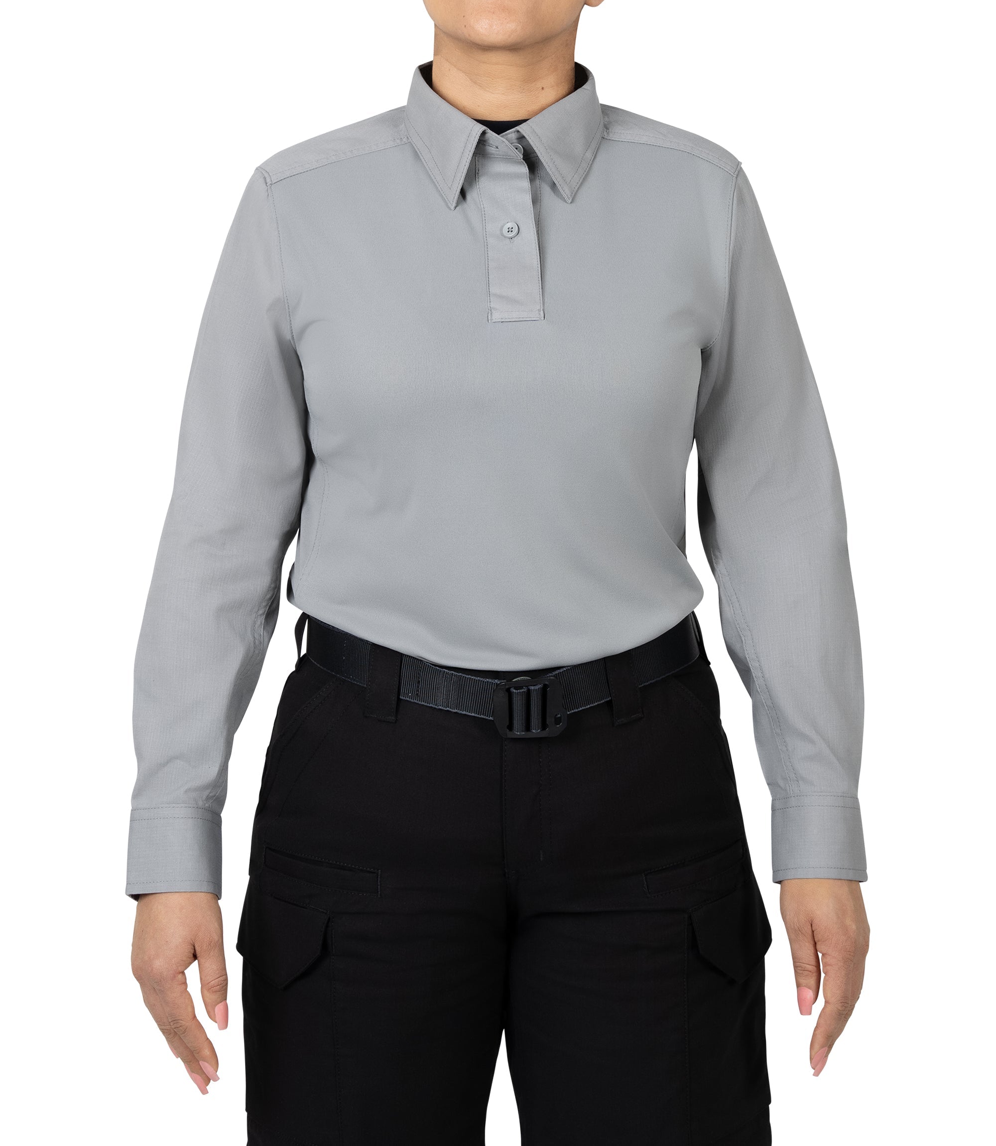 Front of Women's V2 Pro Performance Shirt nickel grey |color_nickel grey