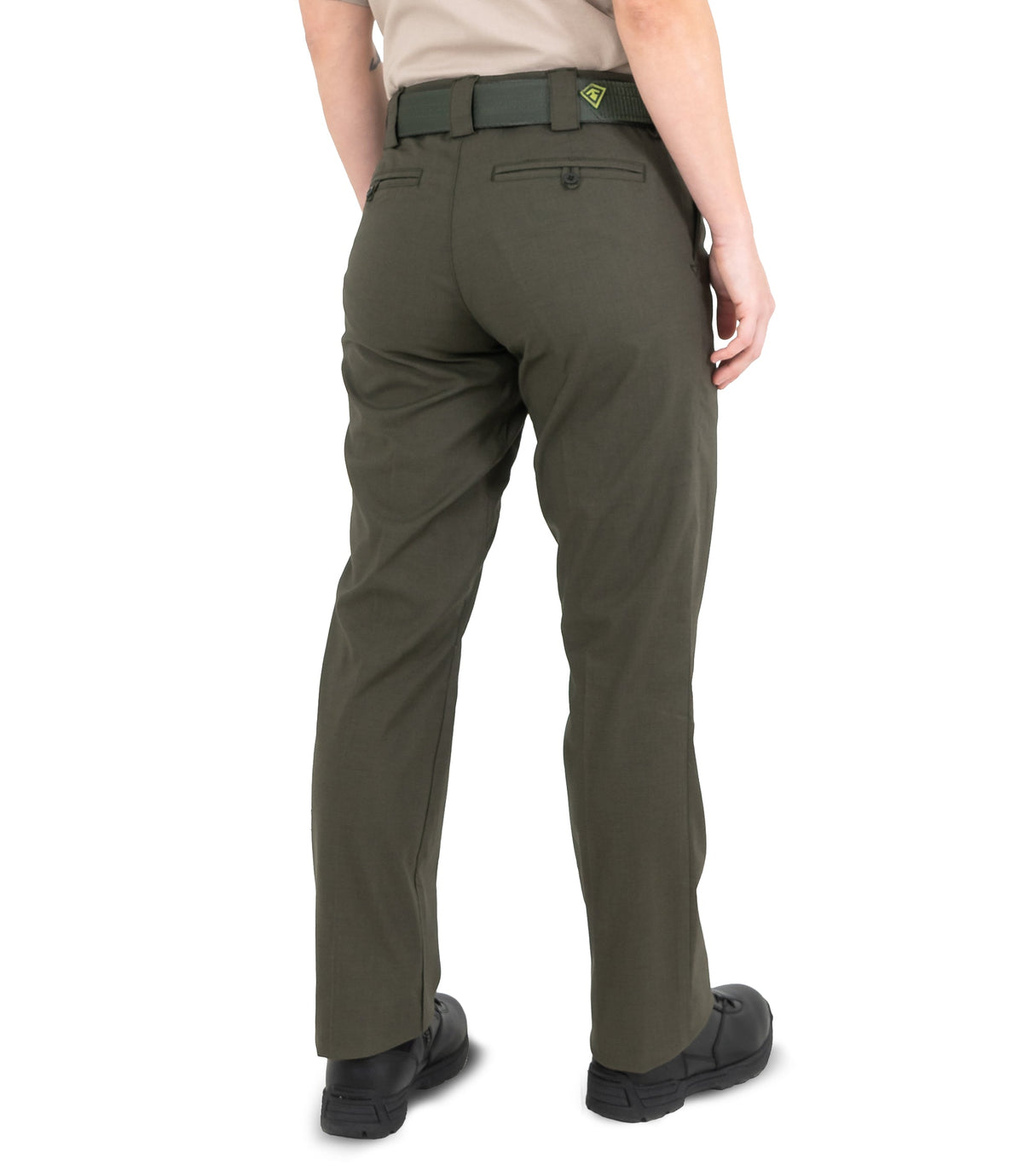 Side of Women's V2 Pro Duty 6 Pocket Pant in OD Green|color_od green