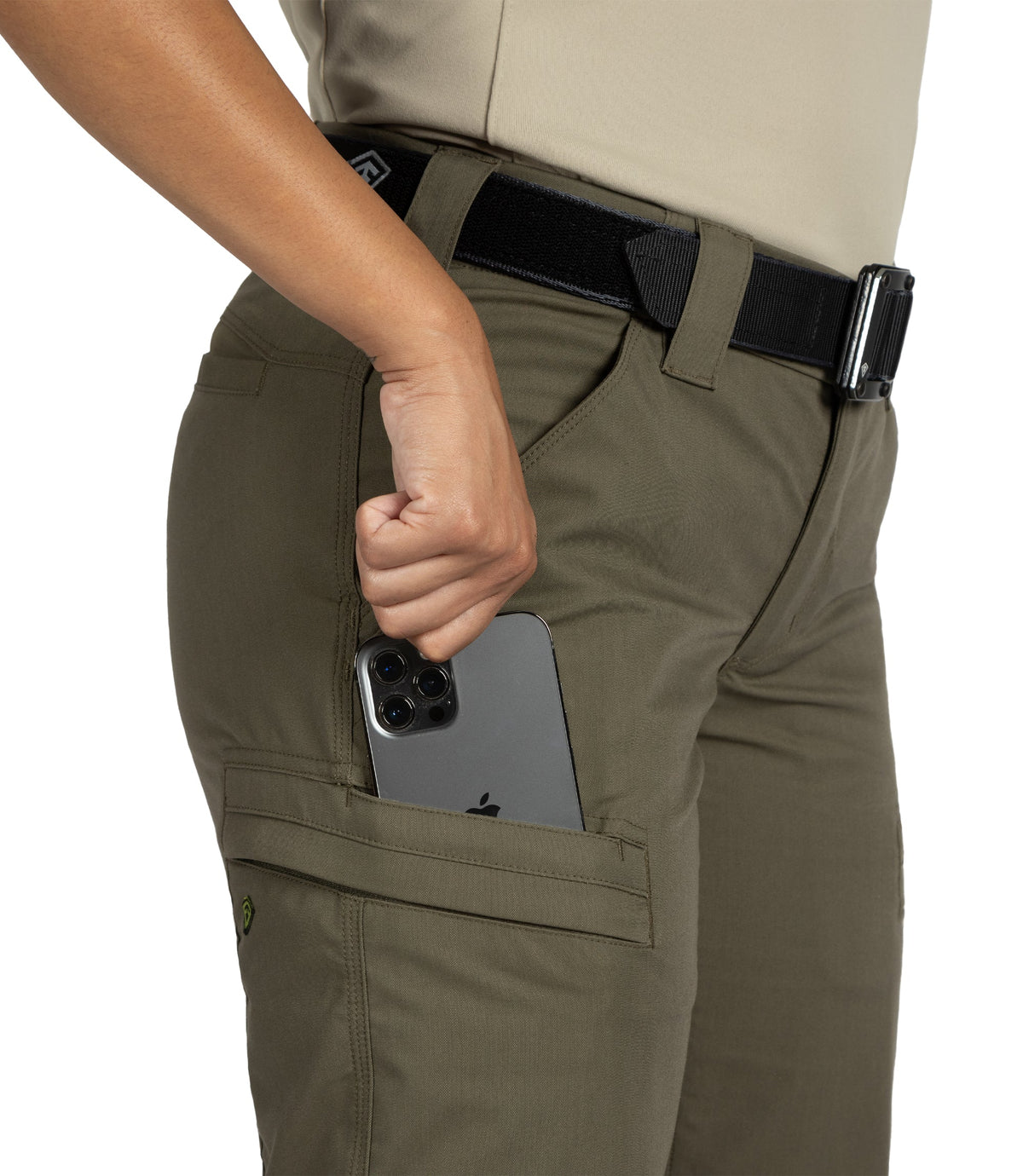 Media Pocket of Women's A2 Pant in Ranger Green |color_ranger green