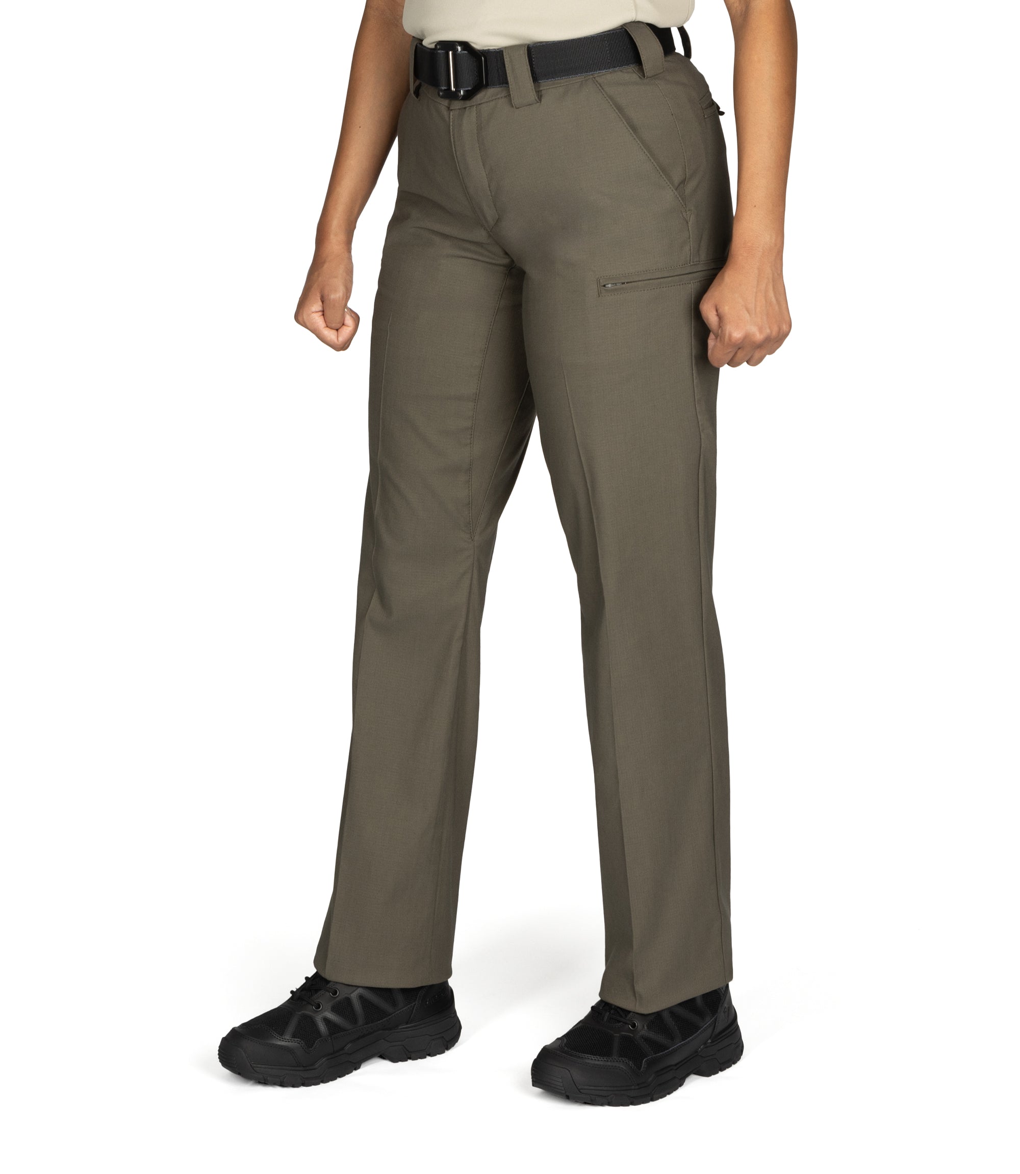 Side of Women's V2 PRO DUTY 6 Pocket Pant in Ranger Green |color_ranger green