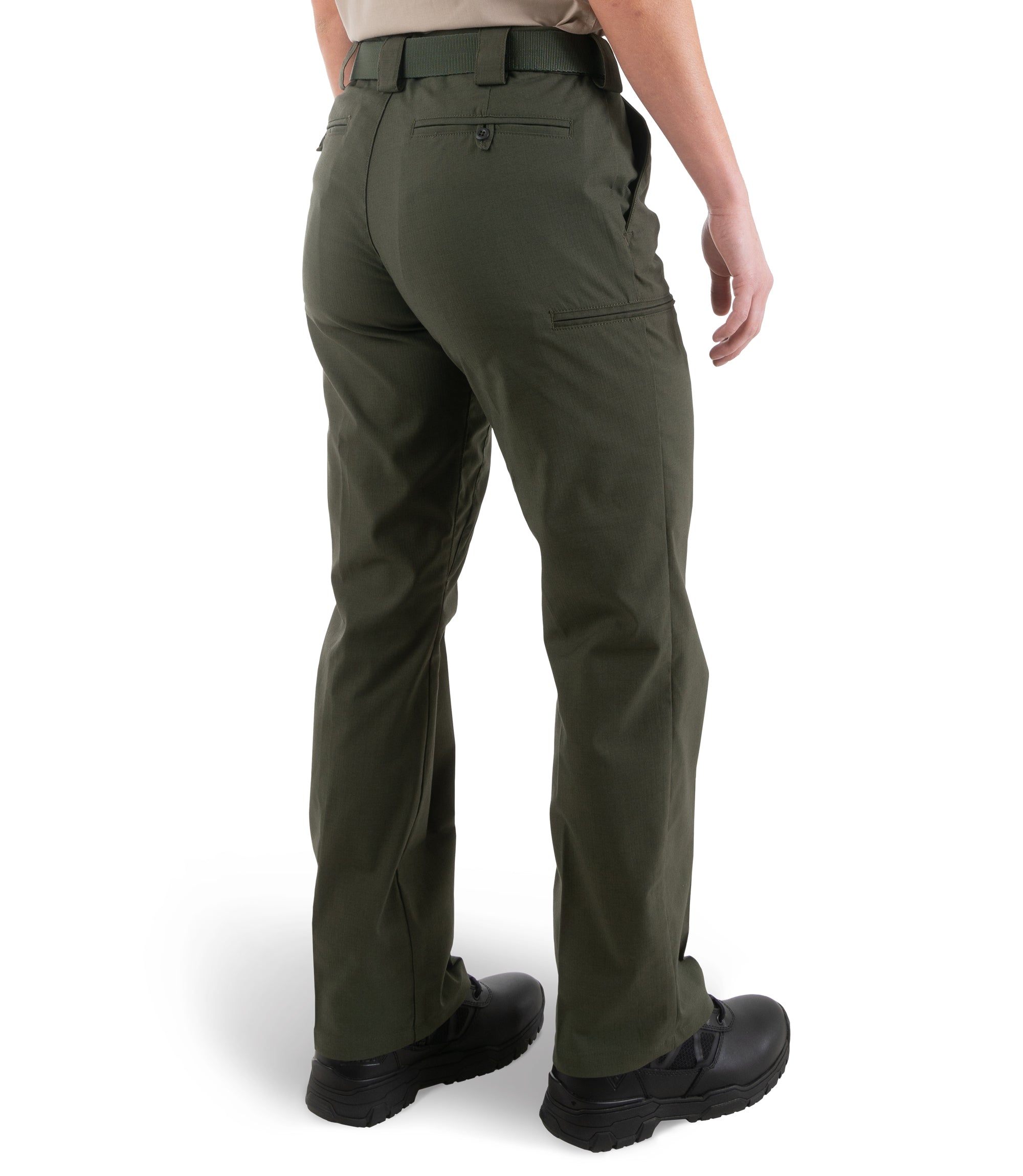Side of Women's V2 PRO DUTY 6 Pocket Pant in OD Green |color_od green