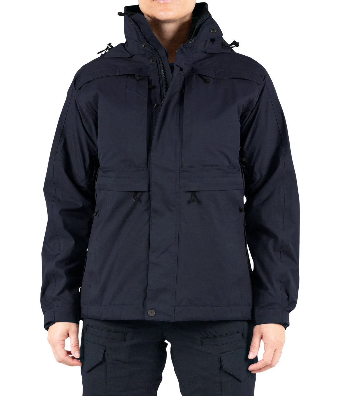 Front view of Womens Tactix 3-In-1 System Parka in Midnight Navy|color_midnight navy