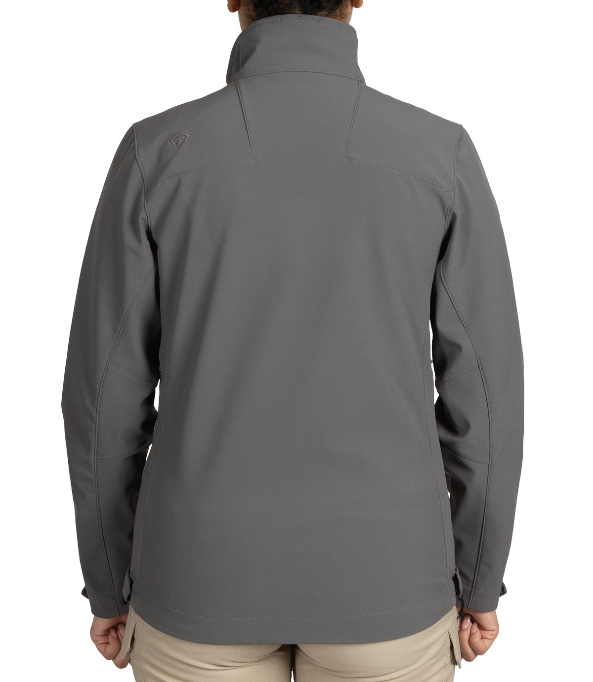 Back view of Womens Tactix Softshell Jacket in Wolf Grey|color_wolf grey