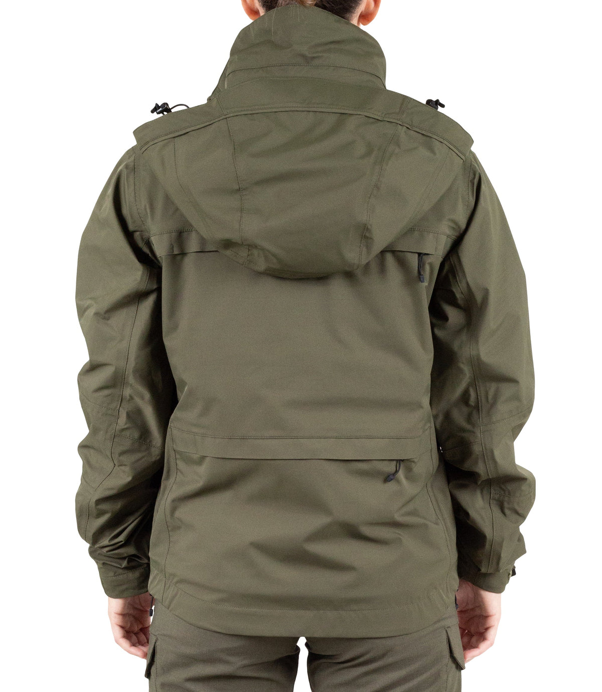 Back view of Womens Tactix 3-In-1 System Jacket in OD Green|color_od green
