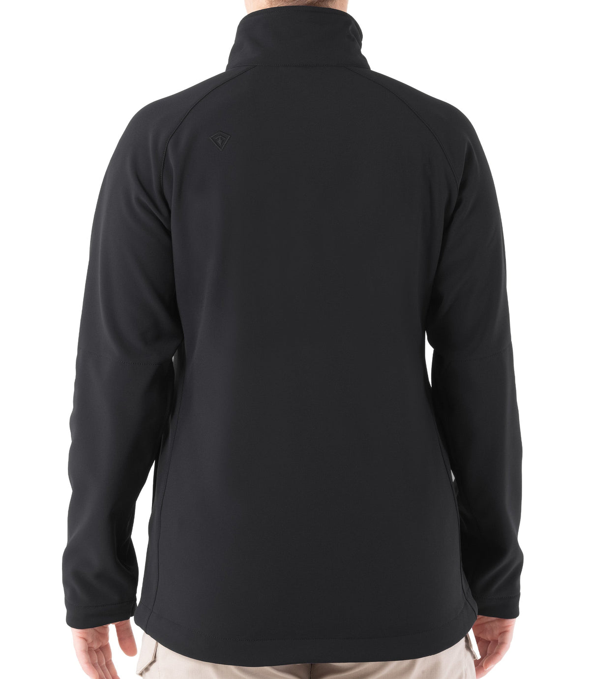 Back of Women's Tactix Softshell Pullover in Black|color_black