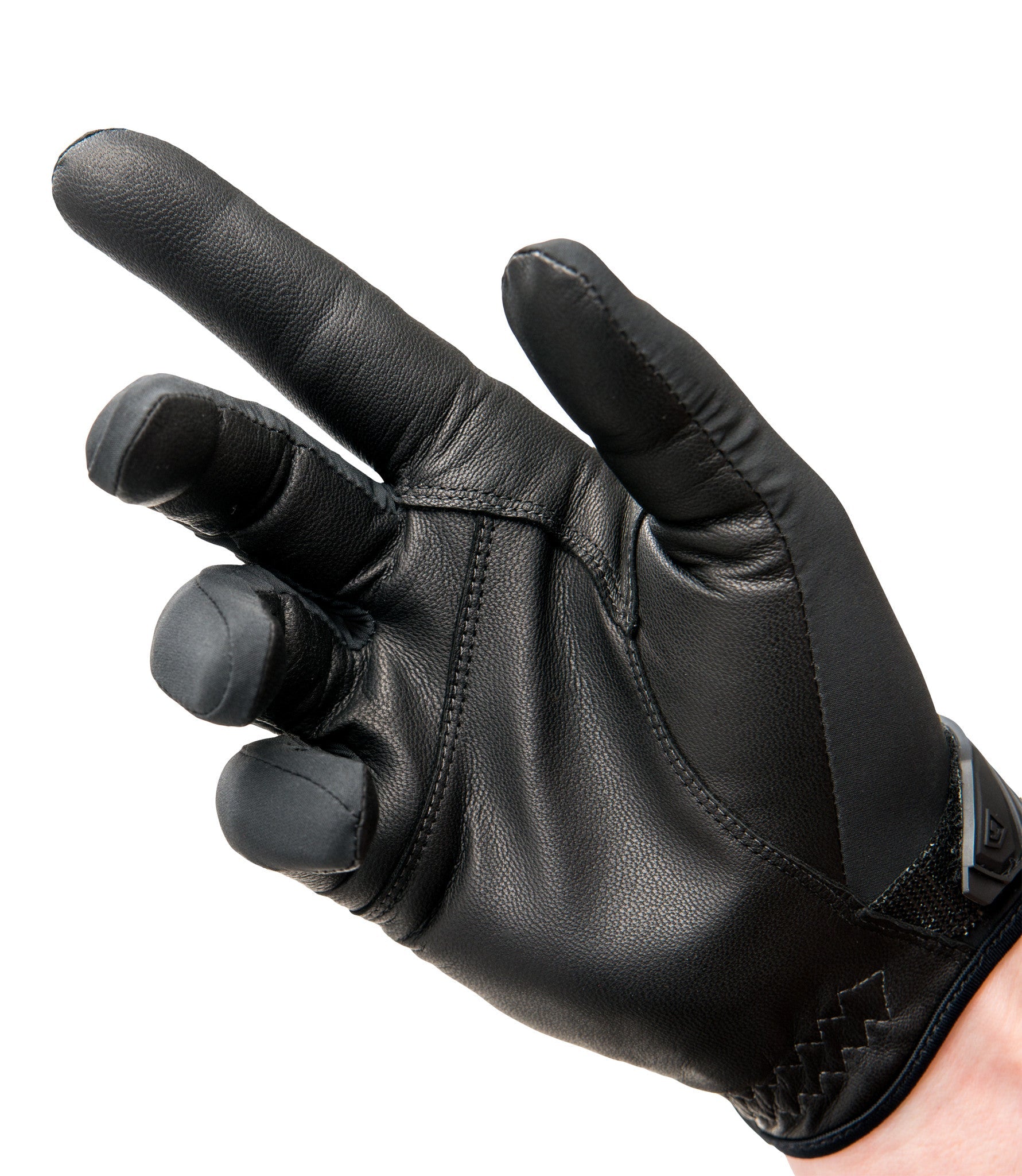 Fingertips of Womens Lightweight Patrol Glove in Black |color_black