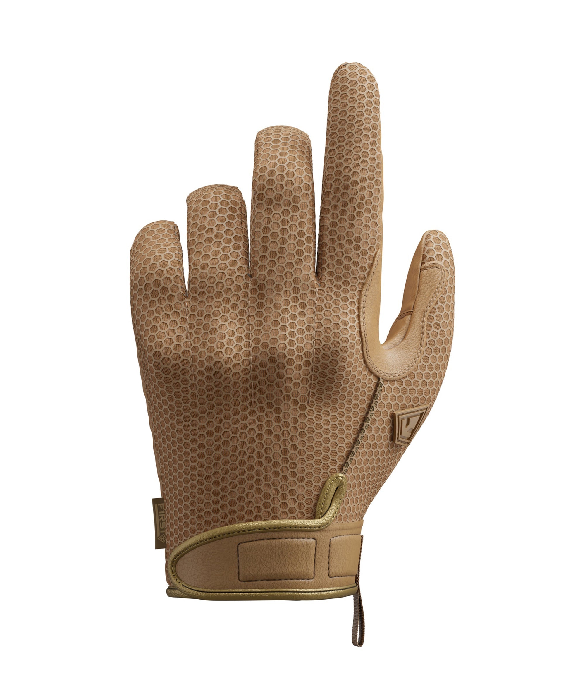 Front half close pointing of Men's Slash & Flash Protective Knuckle Glove in Coyote |color_coyote