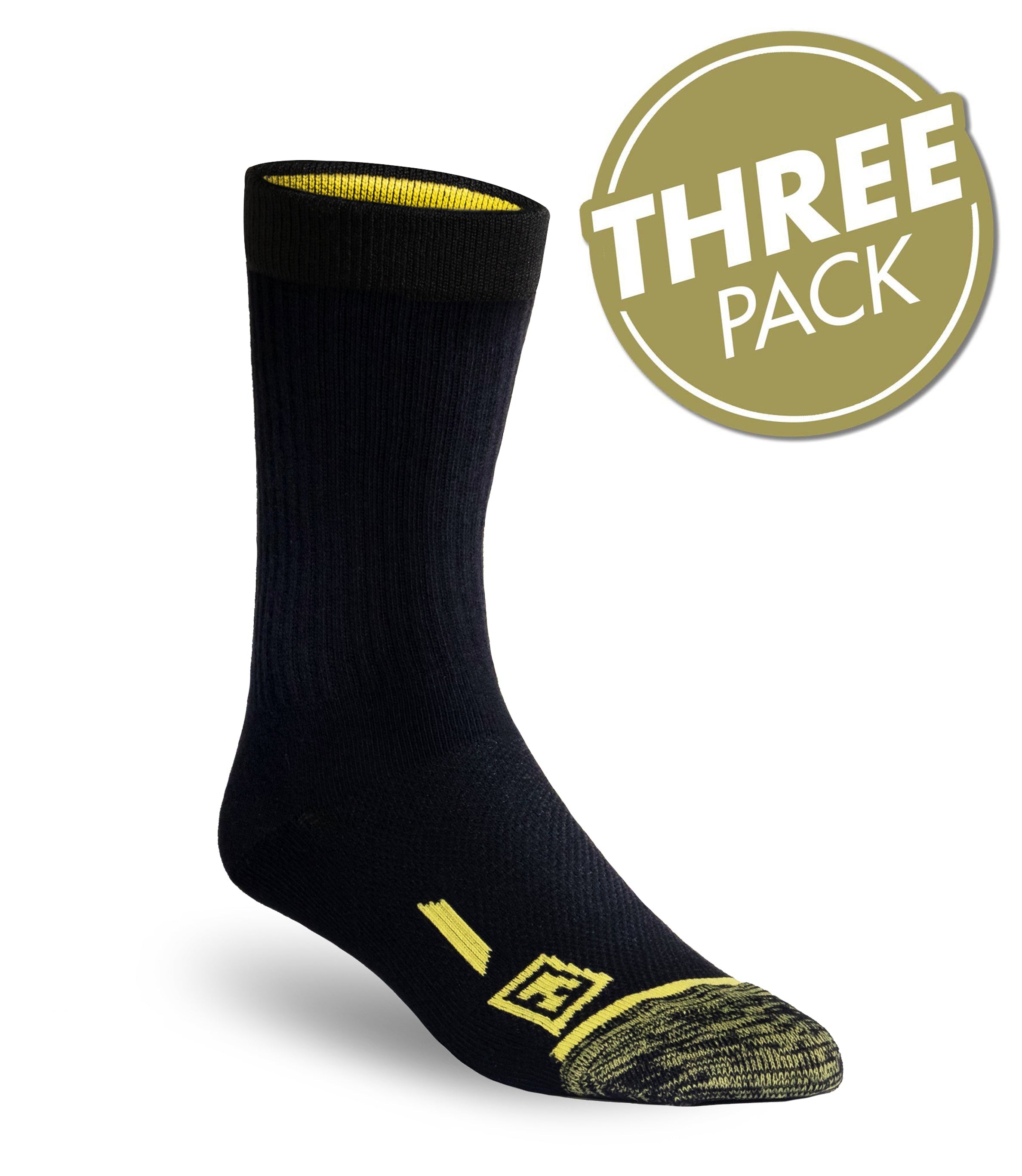 Front of 6 Duty Sock 3-Pack in black|color_black