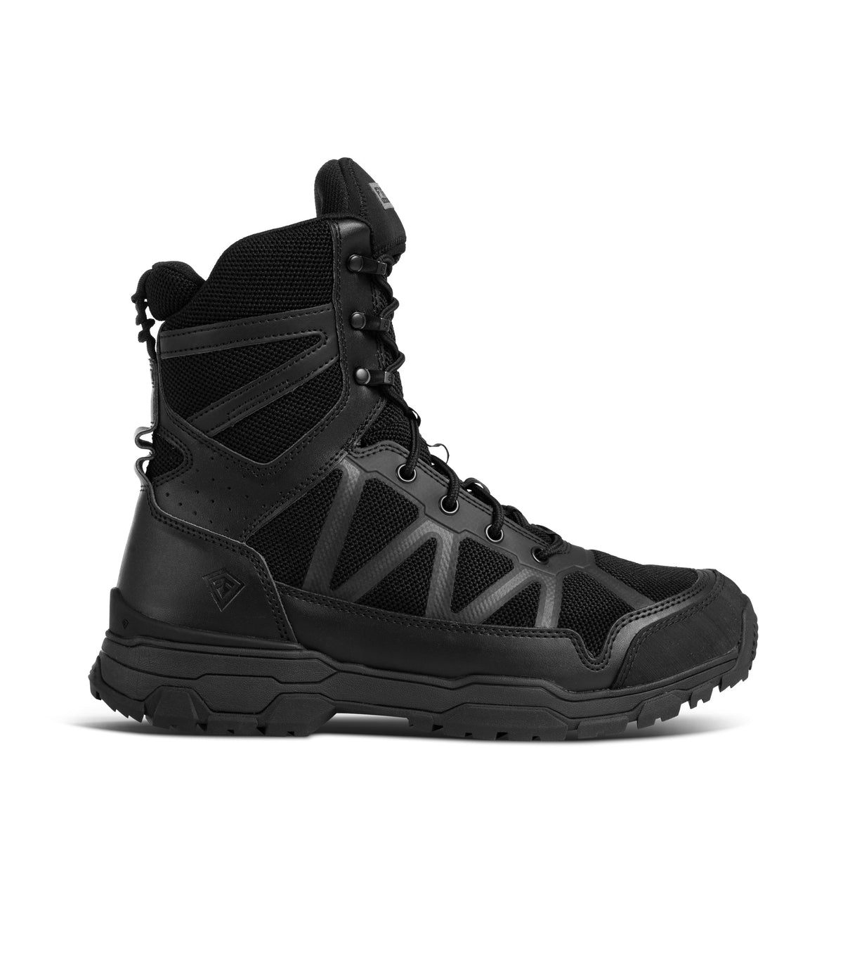 Side of Men's 7" Operator Boot in Black|color_black