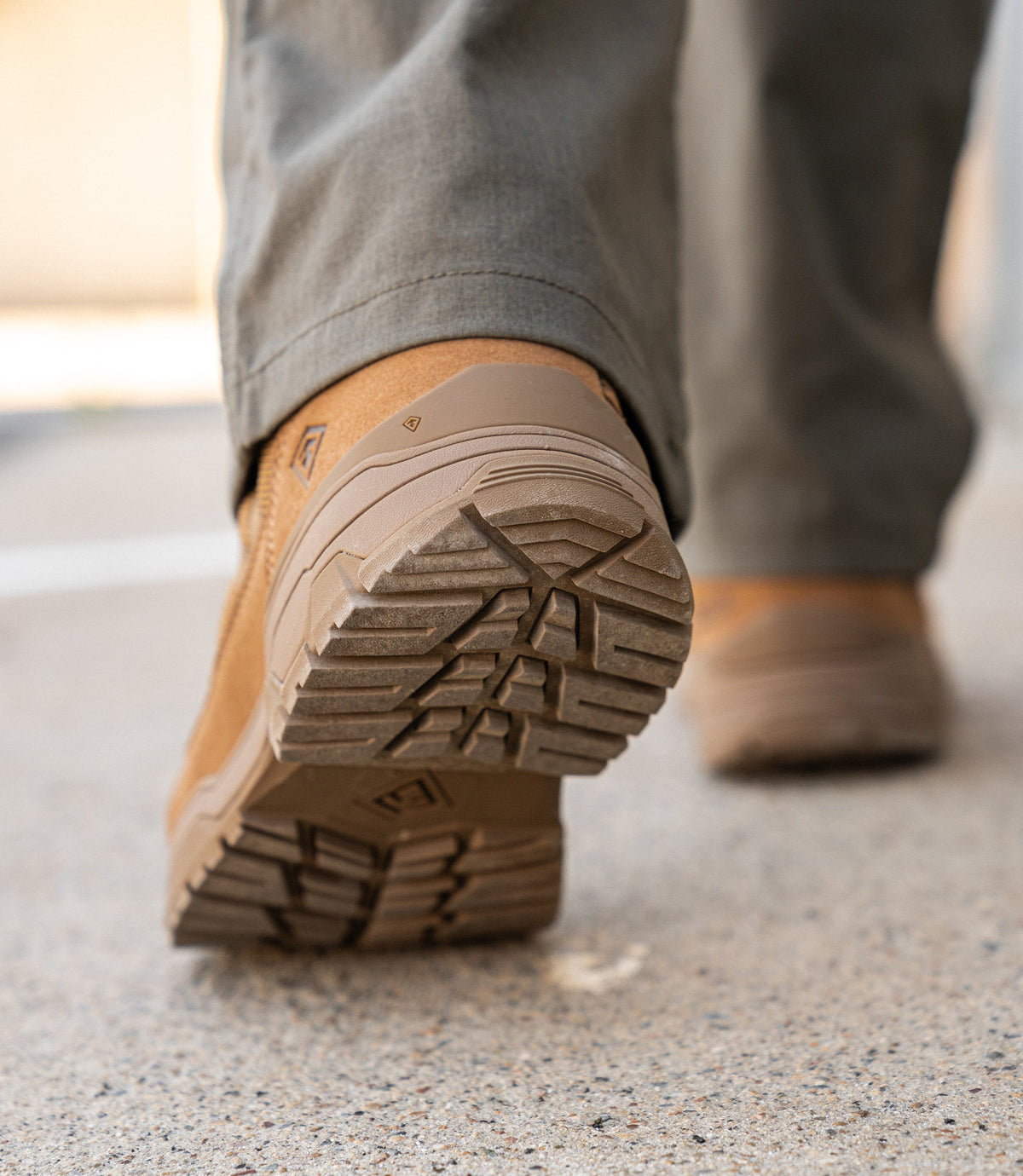 Lifestyle Photo of Men's 7" Operator Boot in Coyote|color_coyote
