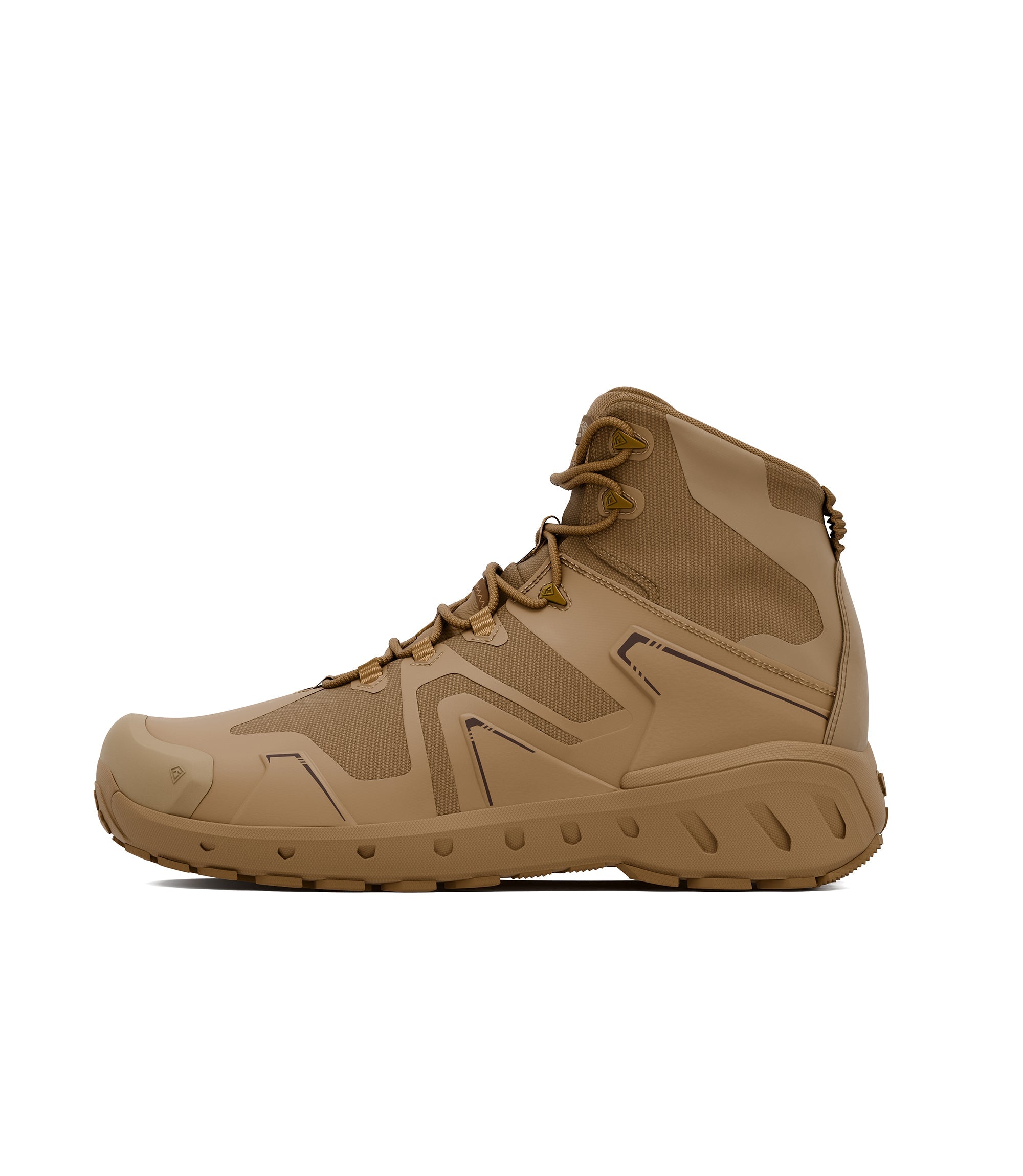 Right side view of 5 inch side-zip mid boot in color coyote|color_coyot