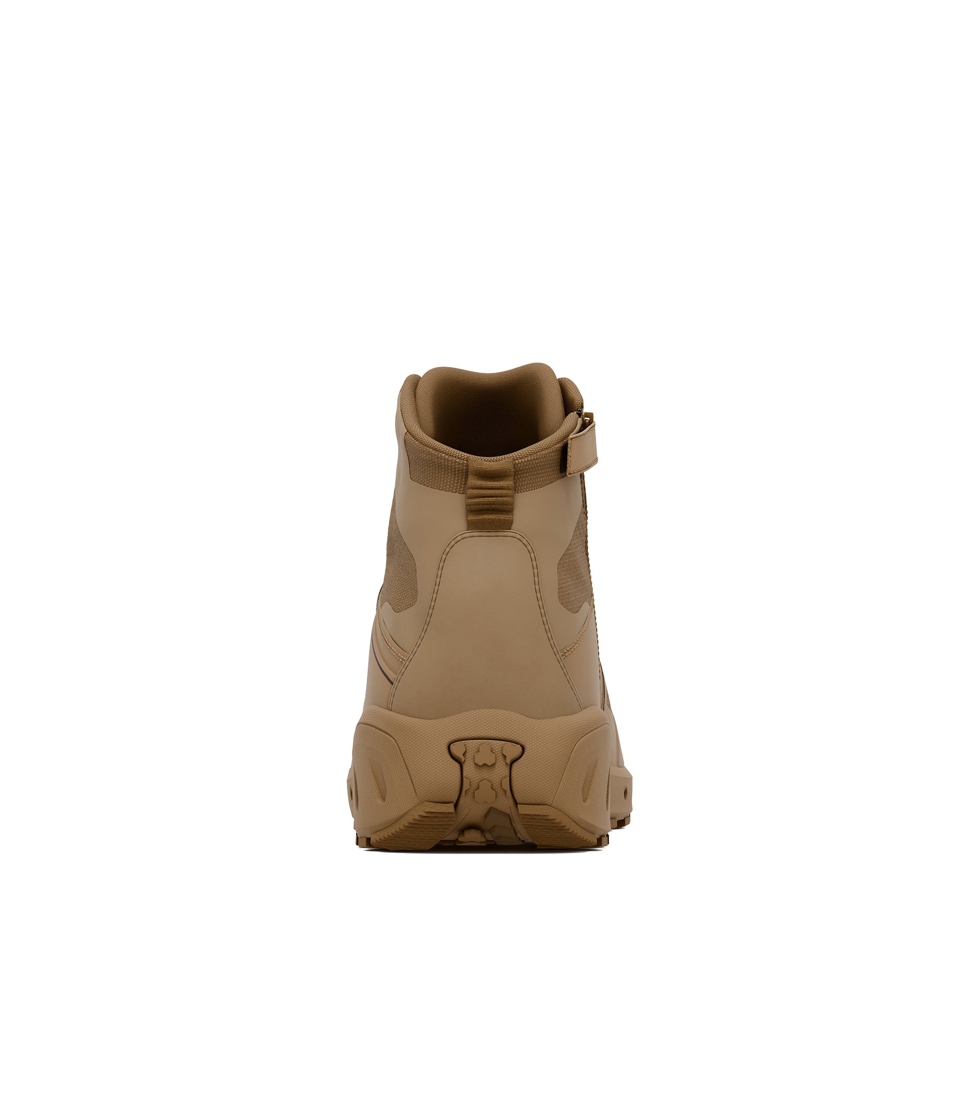 Back side view of 5 inch side-zip mid boot in color coyote|color_coyote