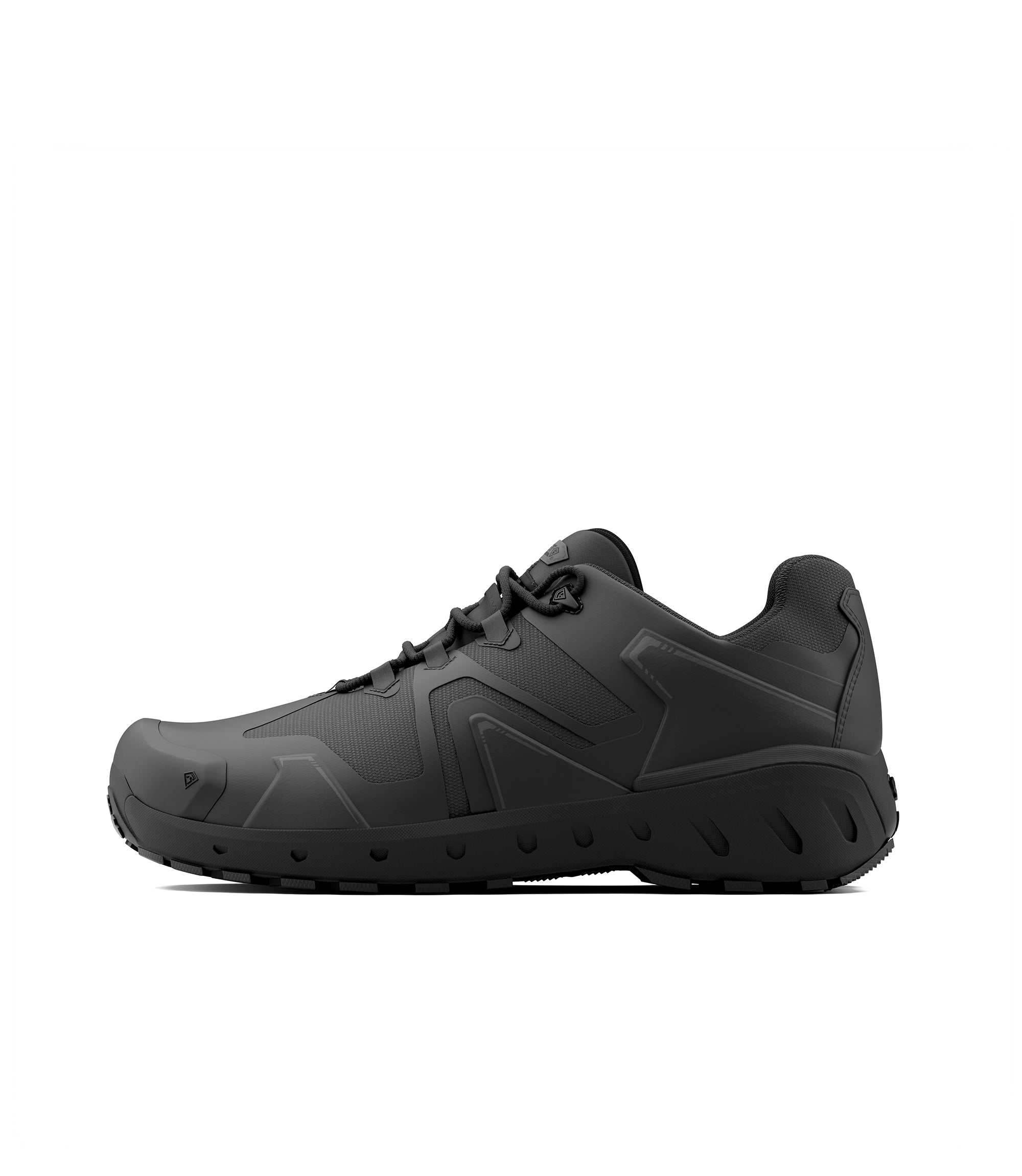 Side view photo of Men's 3" AERO-TAC Low Shoe in color black|color_black