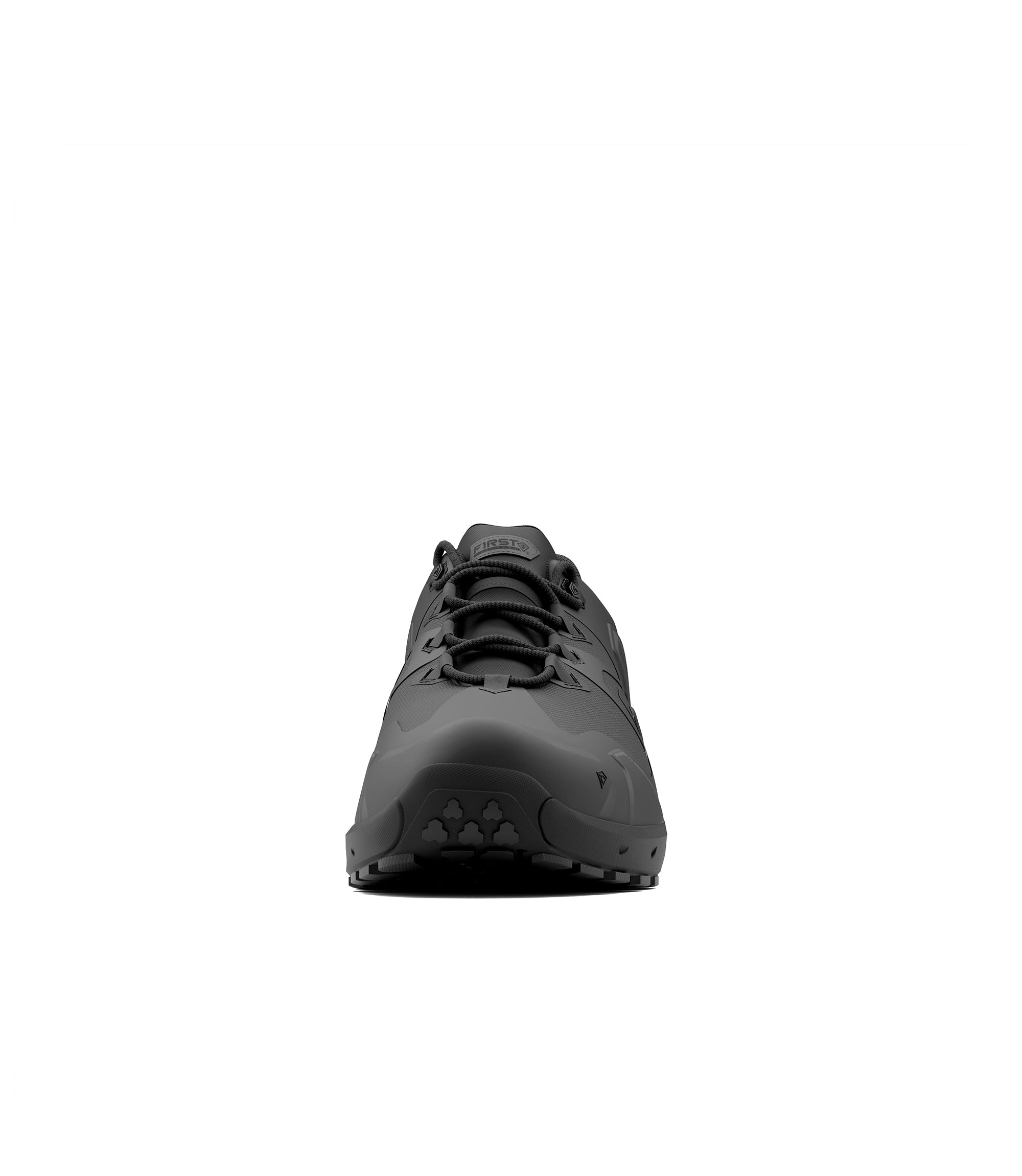 Front view photo of Men's 3" AERO-TAC Low Shoe in color black|color_black