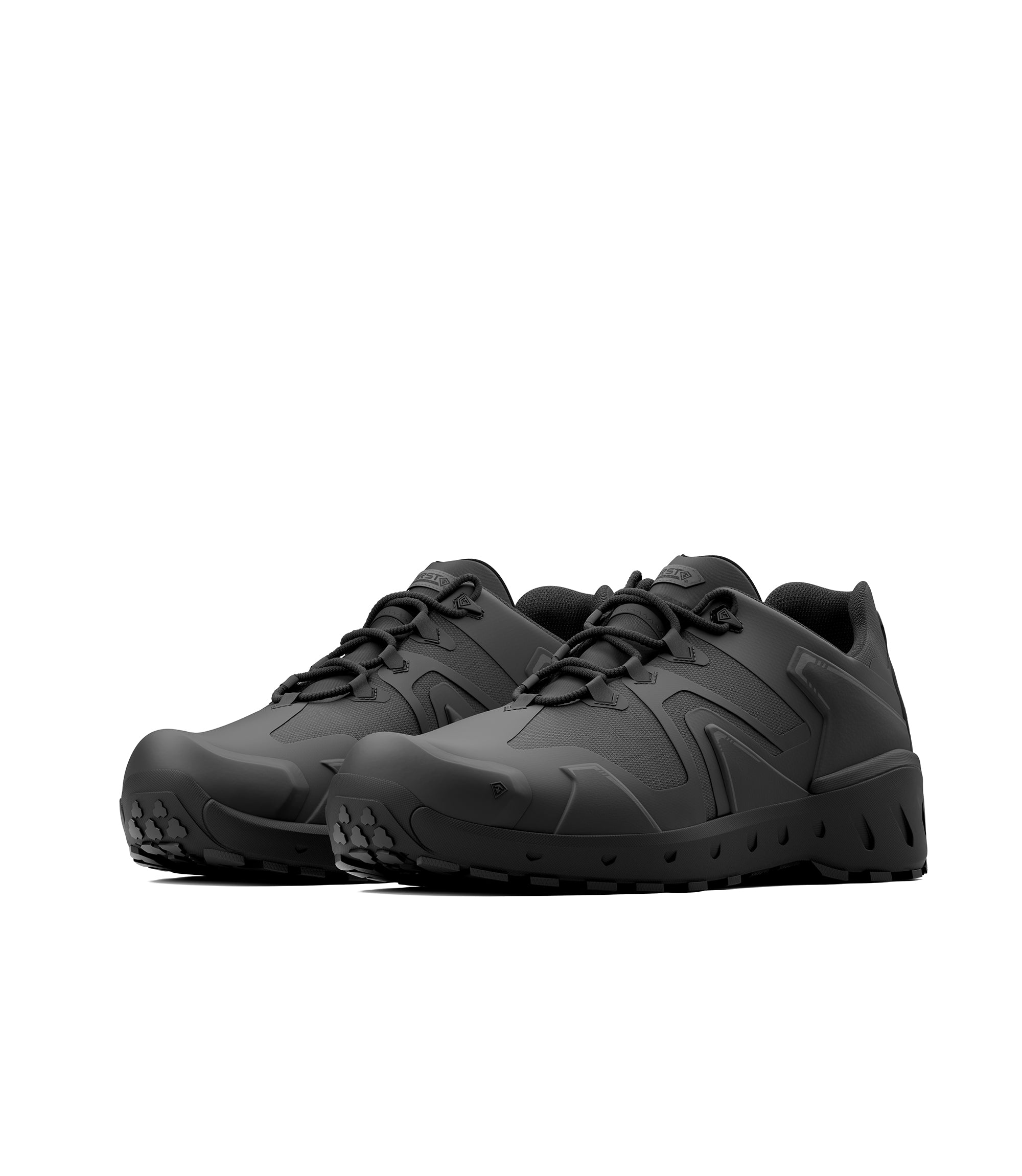 Side-by-side photo of Men's 3" AERO-TAC Low Shoe in color black|color_black