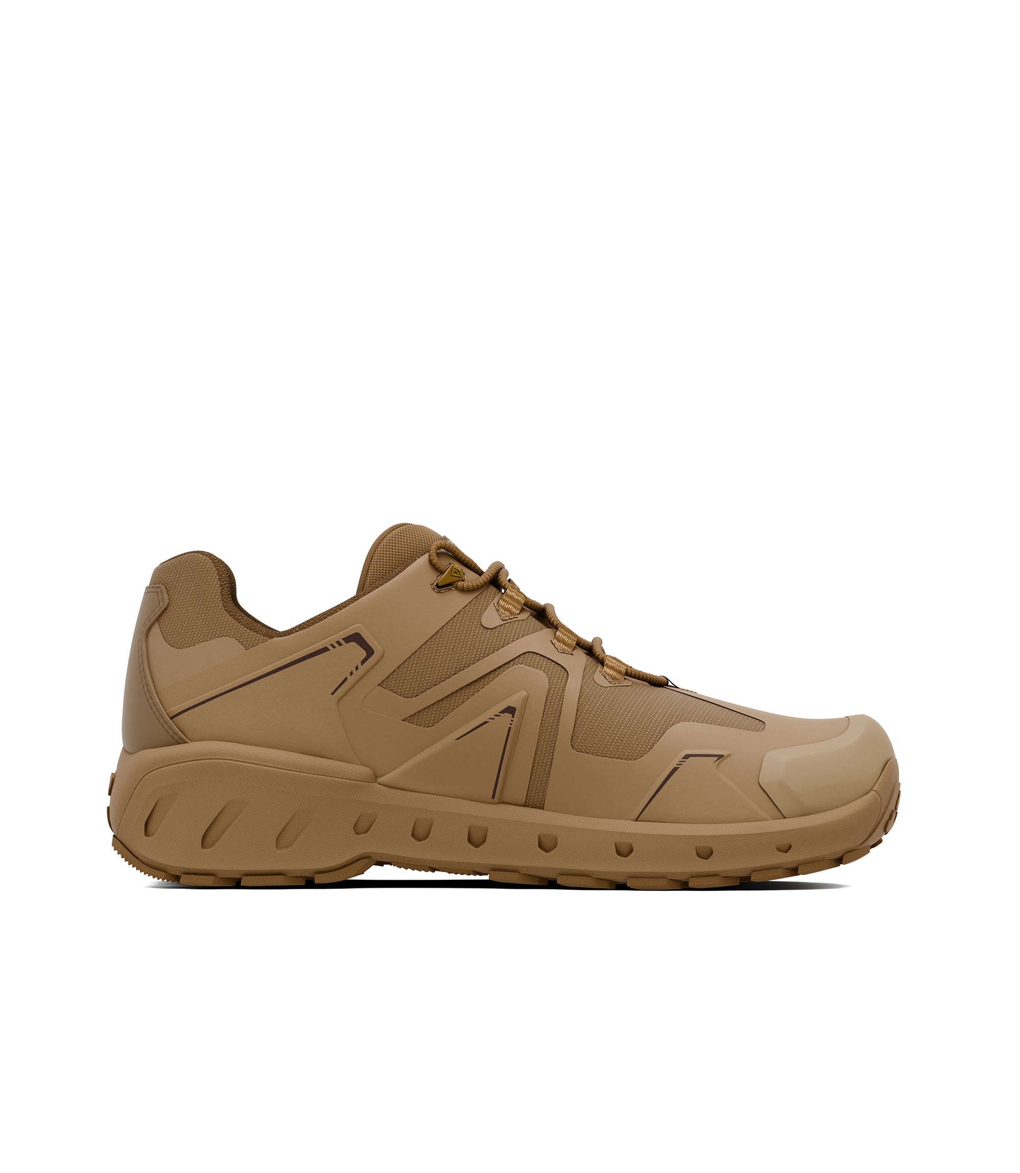 Left side view of 3 inch AERO-TAC low boot in color coyote|color_coyote