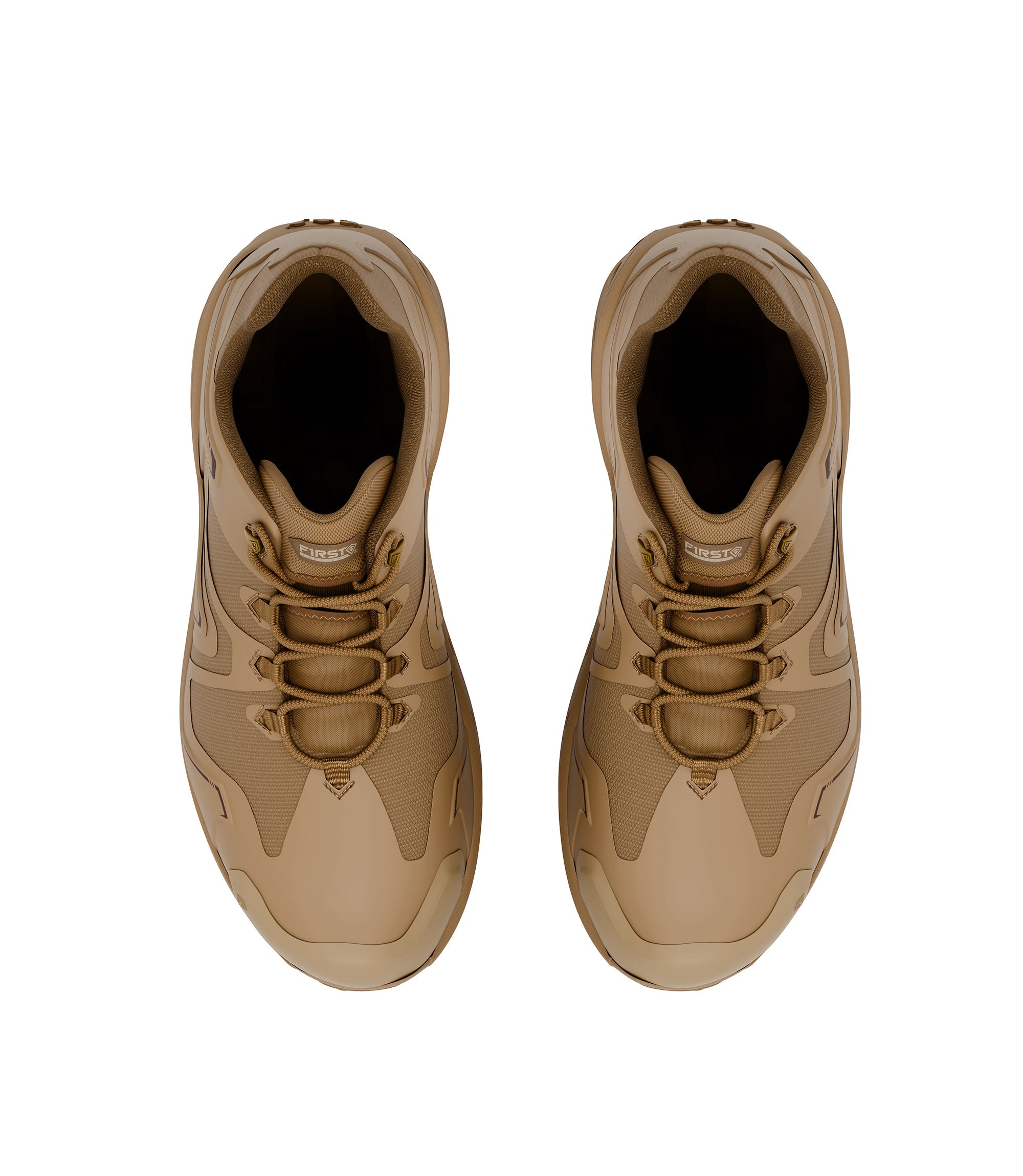 Top view of side by side boot view of 3 inch AERO-TAC low boot in color coyote|color_coyote