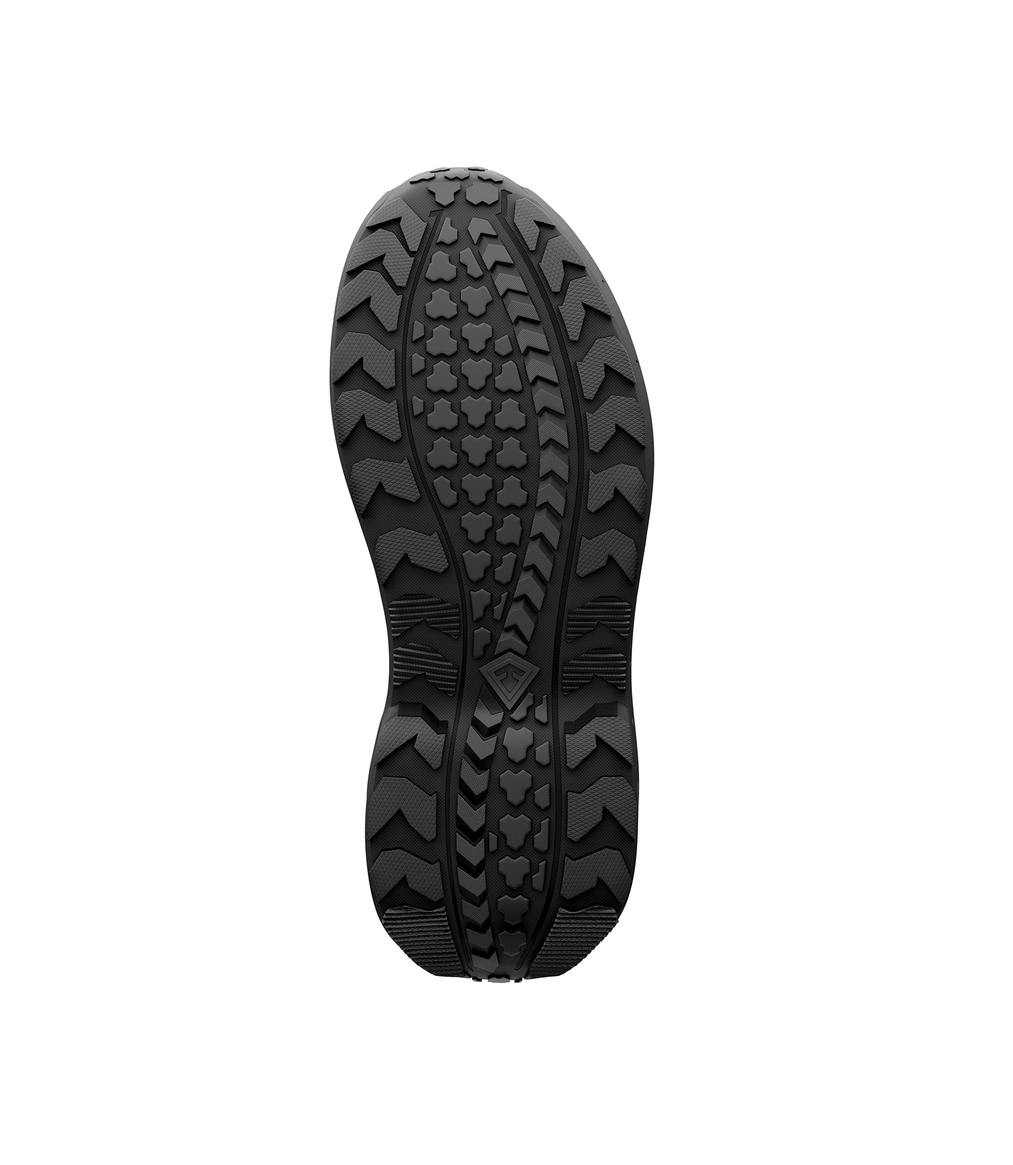 Bottom sole photo of Men's 5" AERO-TAC Safety Toe Side-Zip Mid Boot in black|color_black