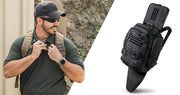 All of First Tactical's Backpacks feature our ingenious Hook and Hang Thru™ System, allowing users to slide our Rifle Sleeves along the back of the pack for hand-free and secure weapons transportation.