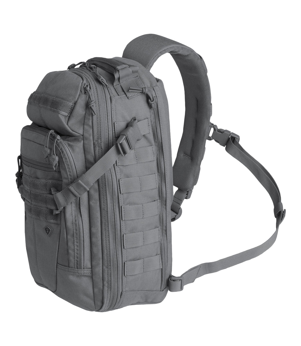 Front of Crosshatch Sling Pack 19L in Wolf Grey |color_wolf grey