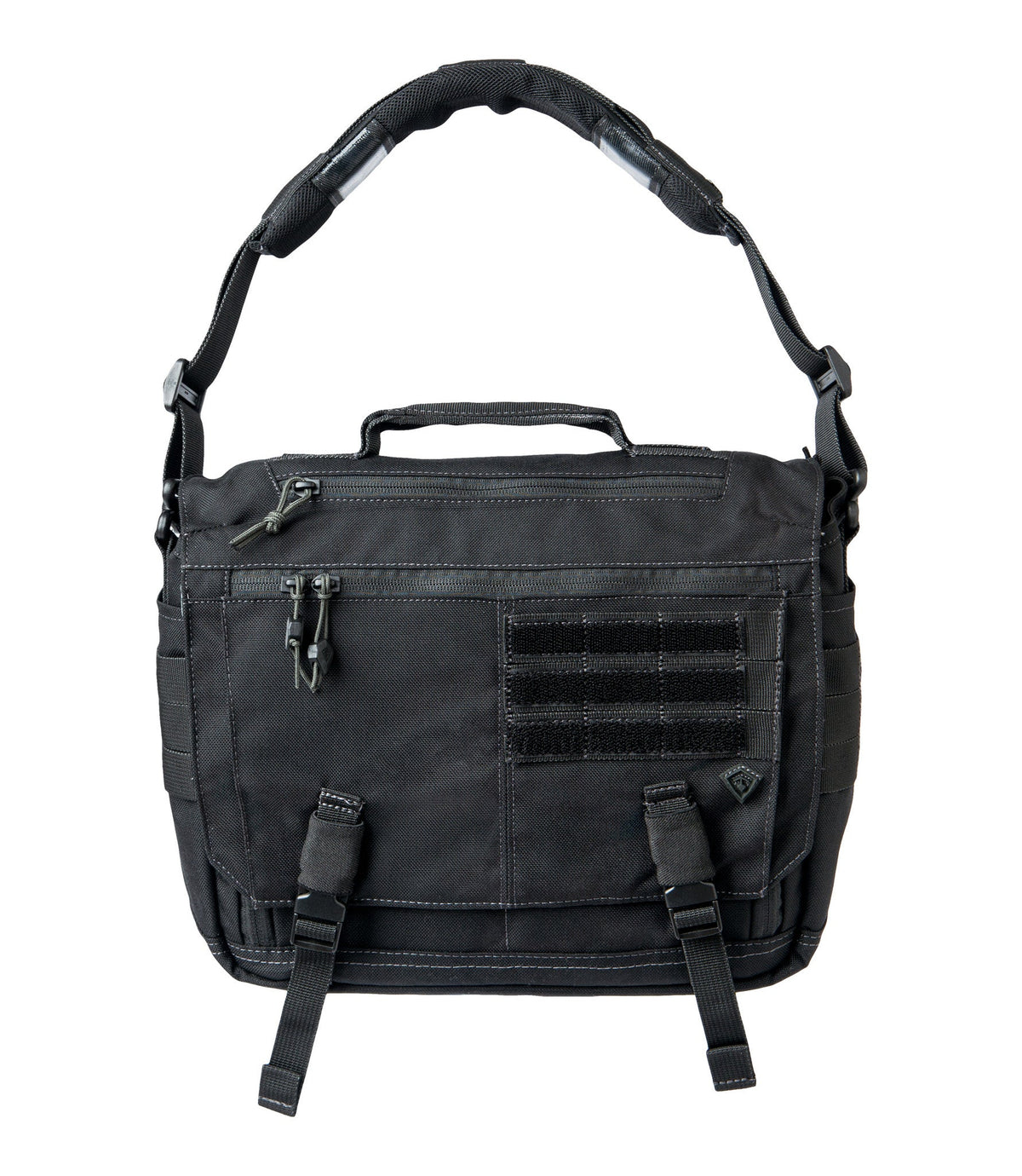 Front of Summit Side Satchel 8L in Black |color_black