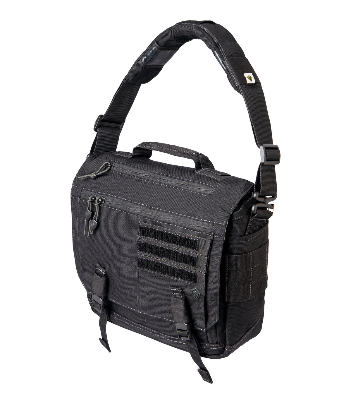 Front of Summit Side Satchel 8L in Black |color_black