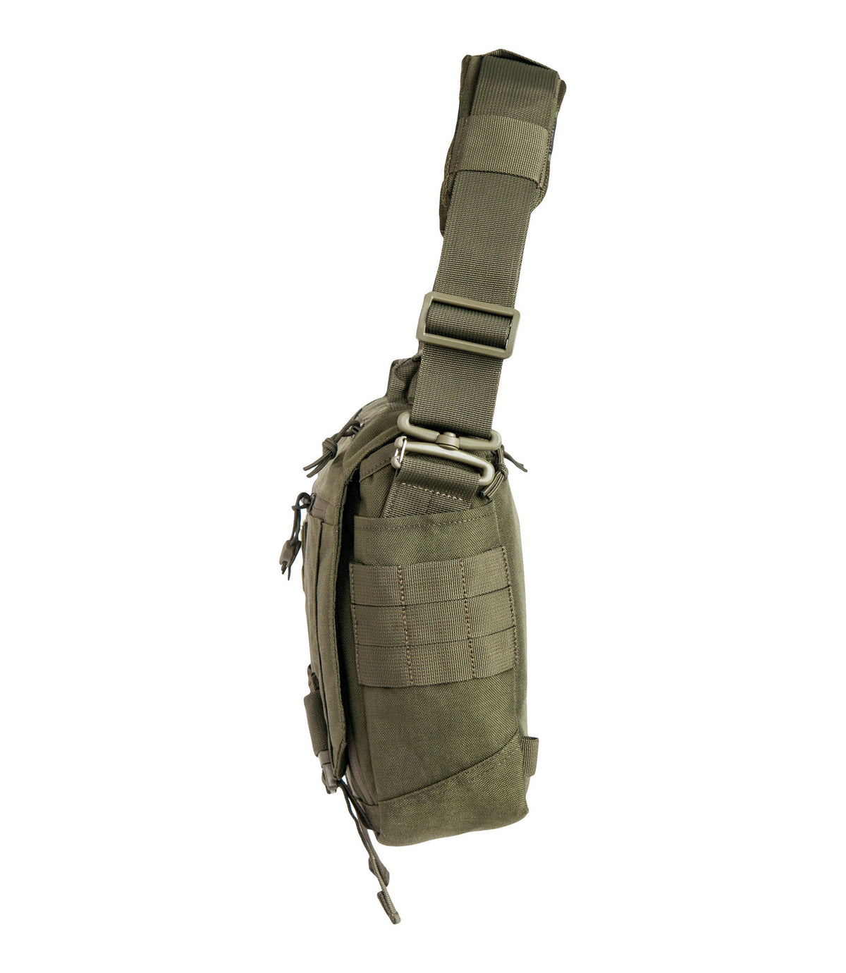 Side of Summit Side Satchel 8L in OD Green |color_od green