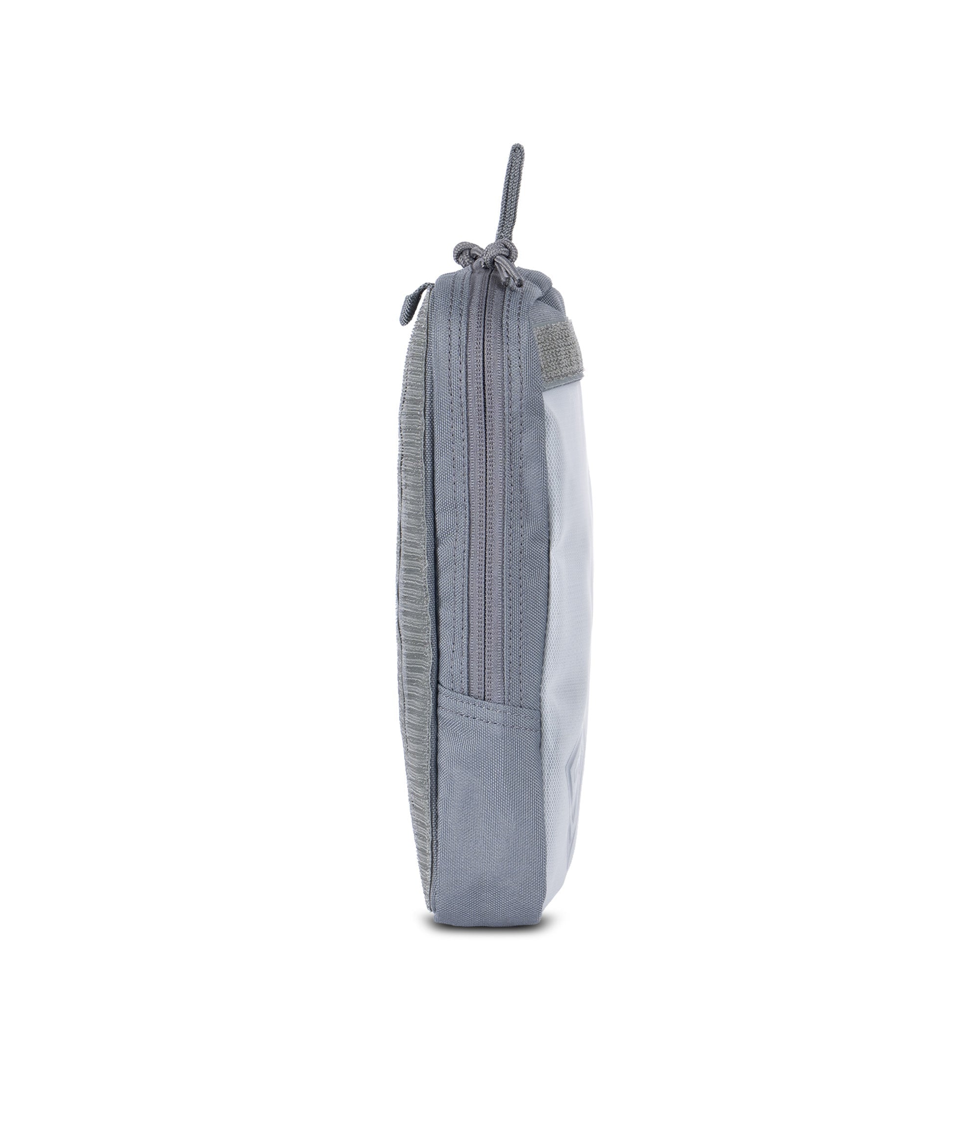 Side view of 6 X 10 Velcro Pouch in Asphalt |color_asphalt