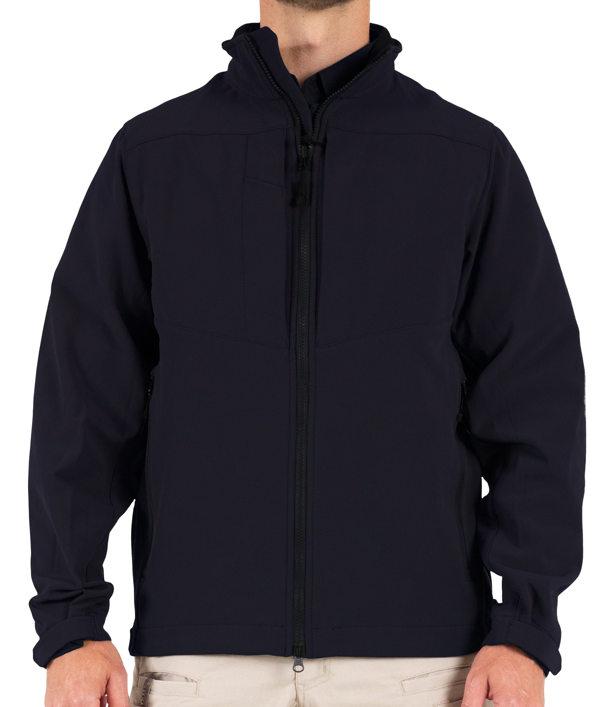 Front of Mens Tactix Softshell Jacket (Parka Length) in Midnight Navy |color_midnight navy