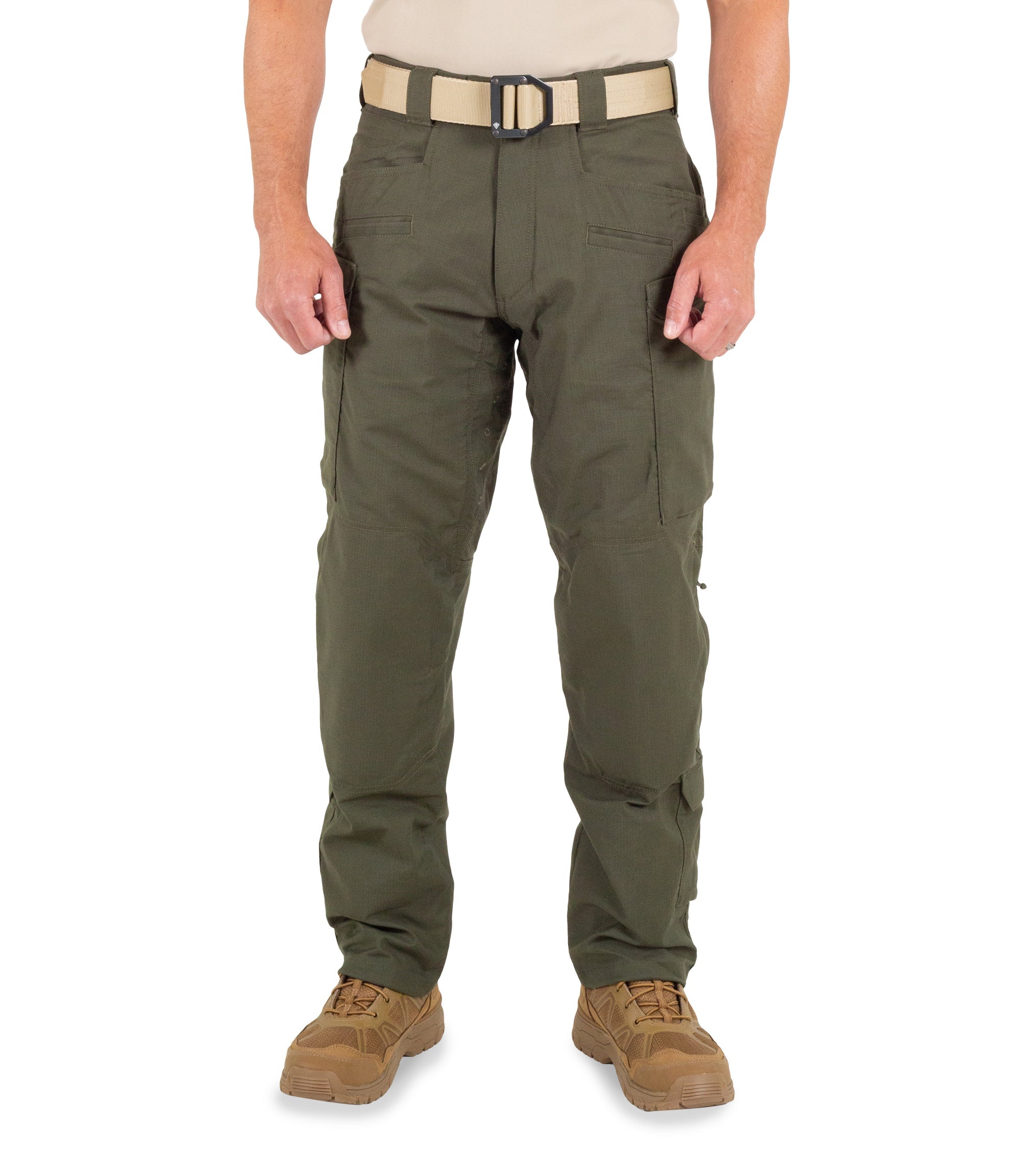 Front of Men's Defender Pants in OD Green |color_od green