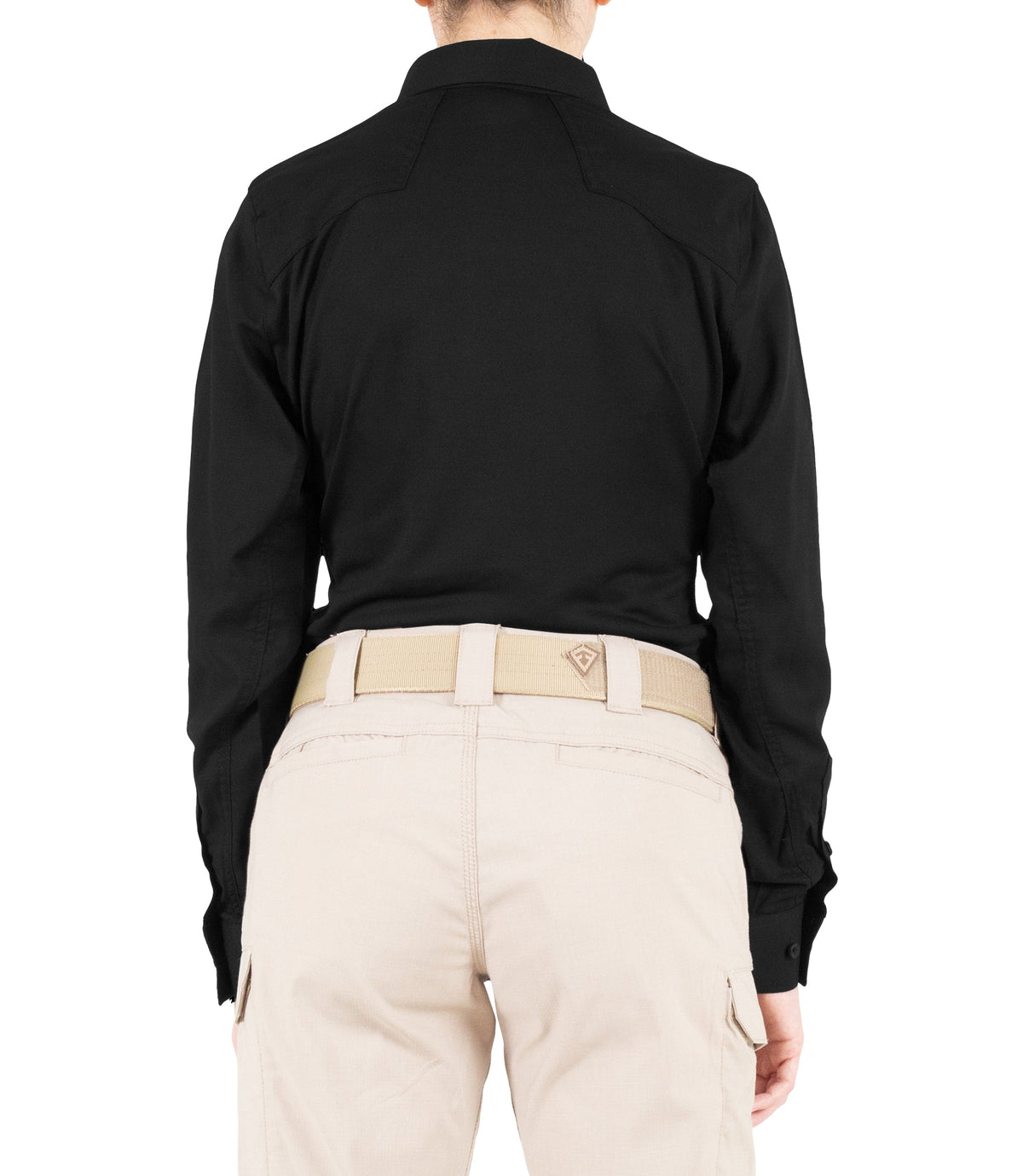 Back of Women's V2 Pro Performance Shirt in Black |color_black