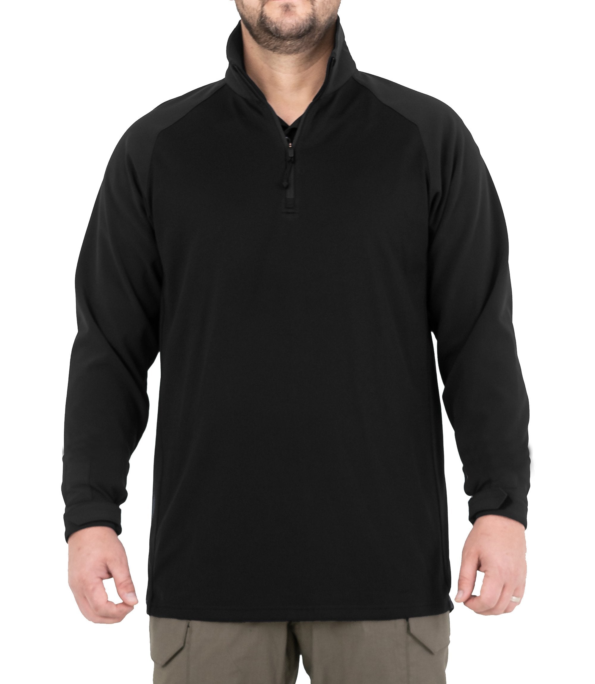 Front of Men's Pro Duty Pullover in Black |color_black