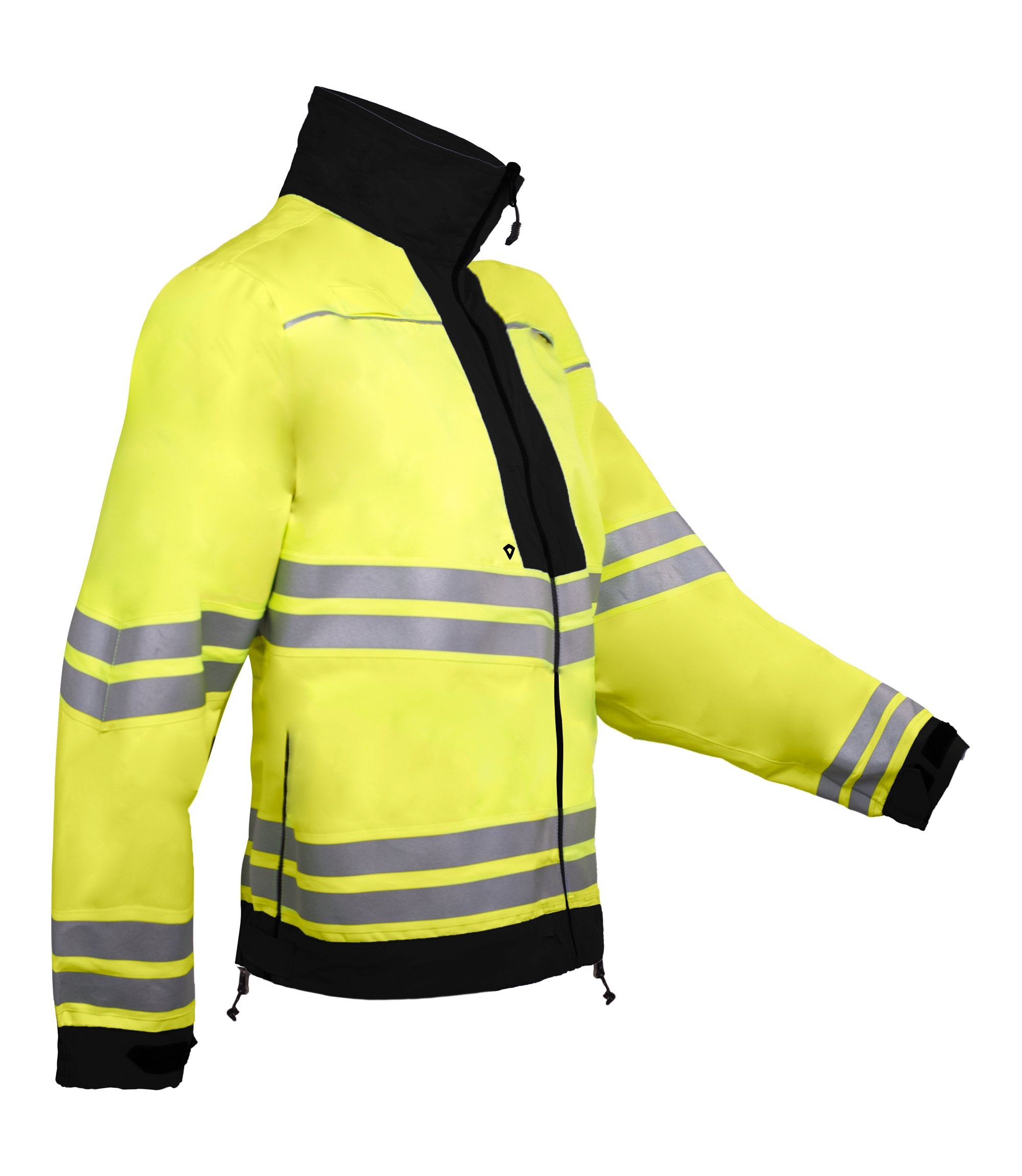 Side of Men's Hi-Vis Reversible Duty Jacket in Black