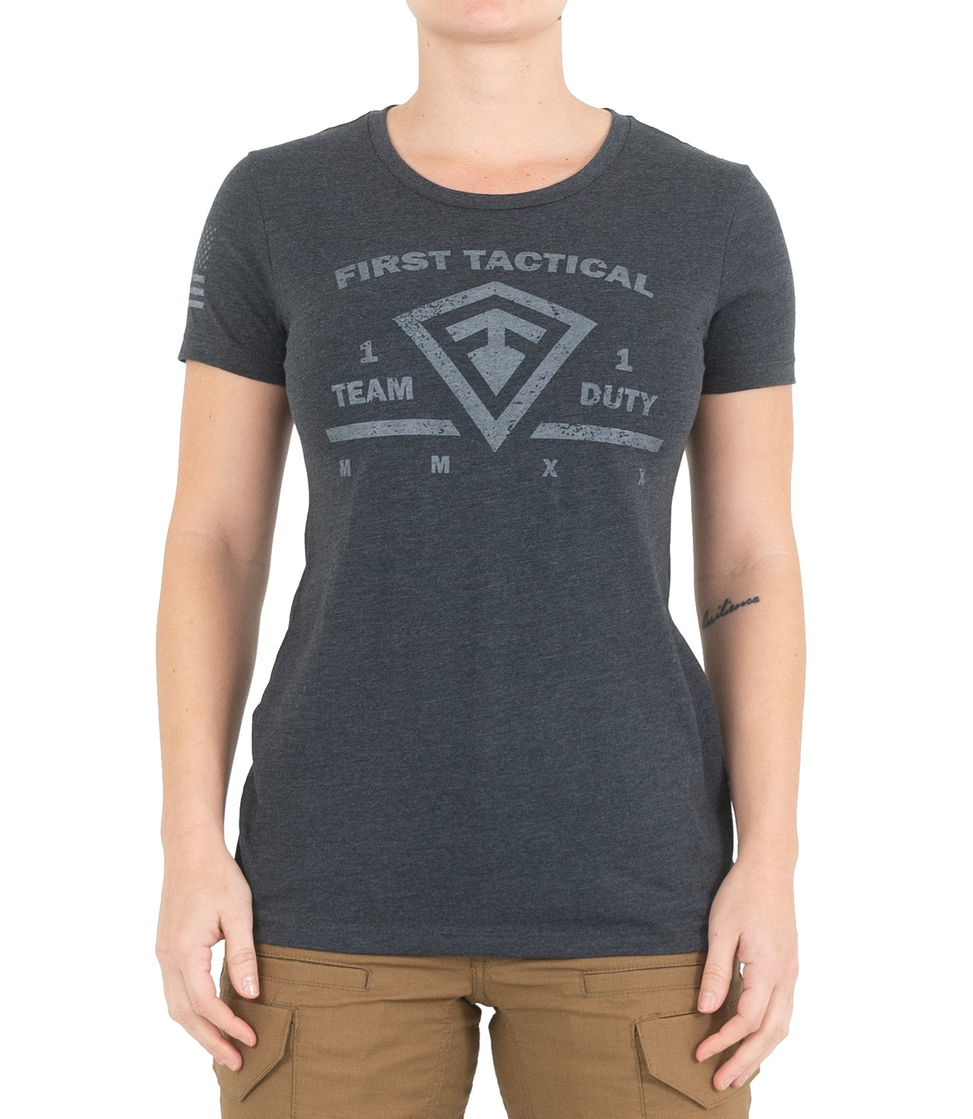 Front of Women's Tonal Team Duty T-Shirt in Asphalt