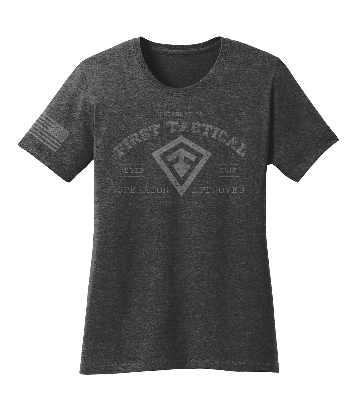 Front of Women's Operator Approved T-Shirt in Charcoal Heather