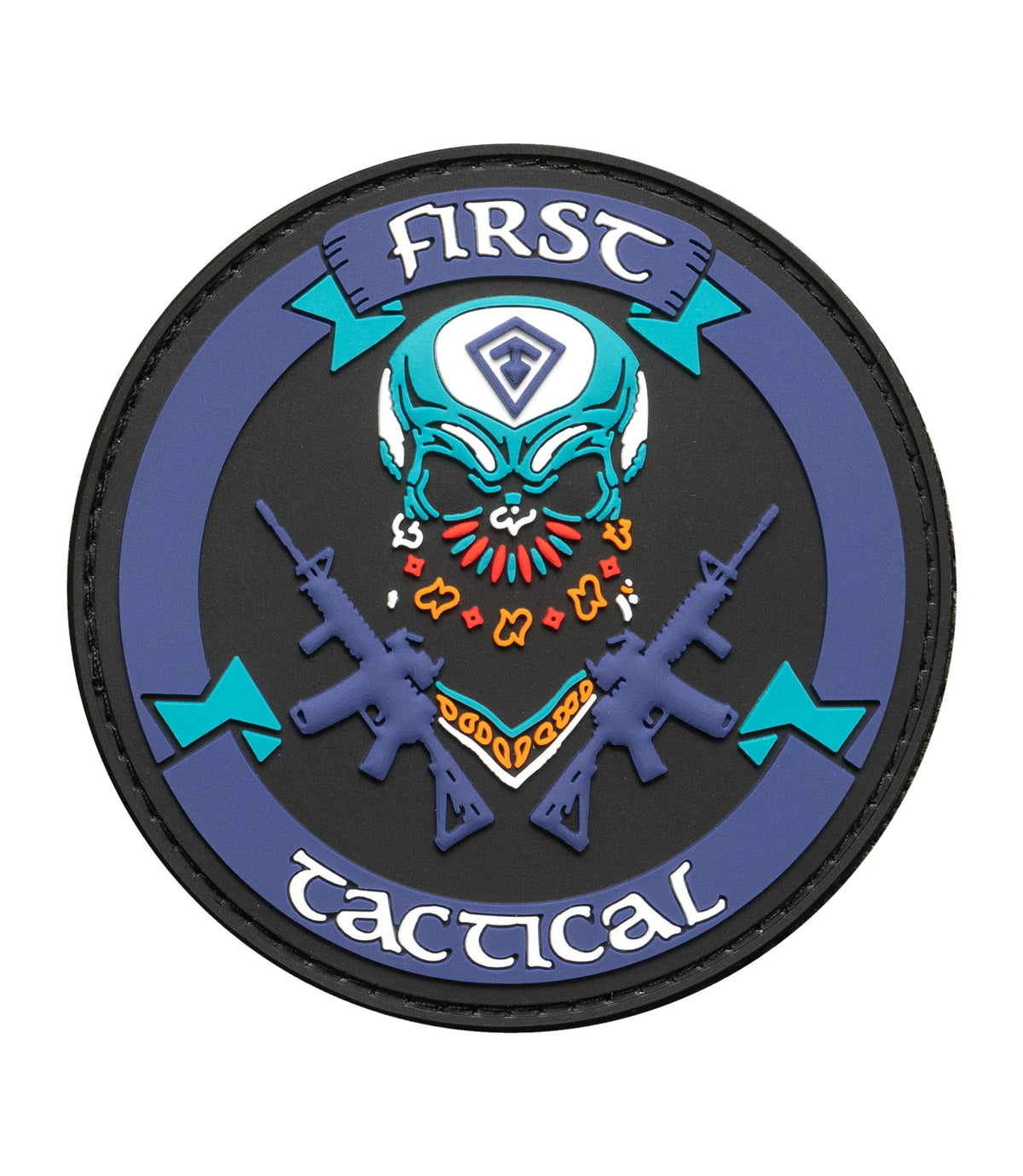 Front of Skull Bandana Patch in Multi