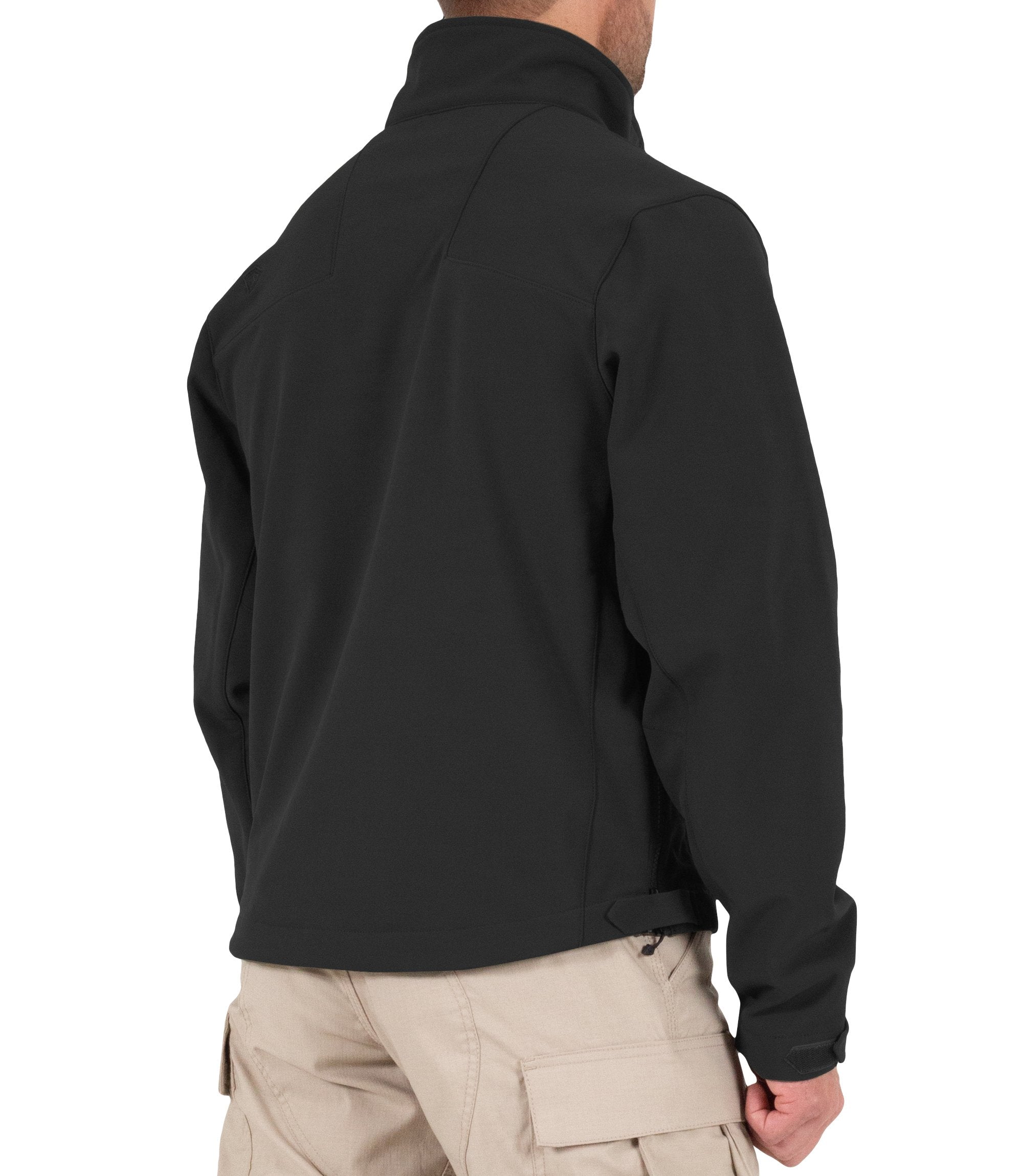 Side of Men's Tactix Softshell Jacket in Black |color_black