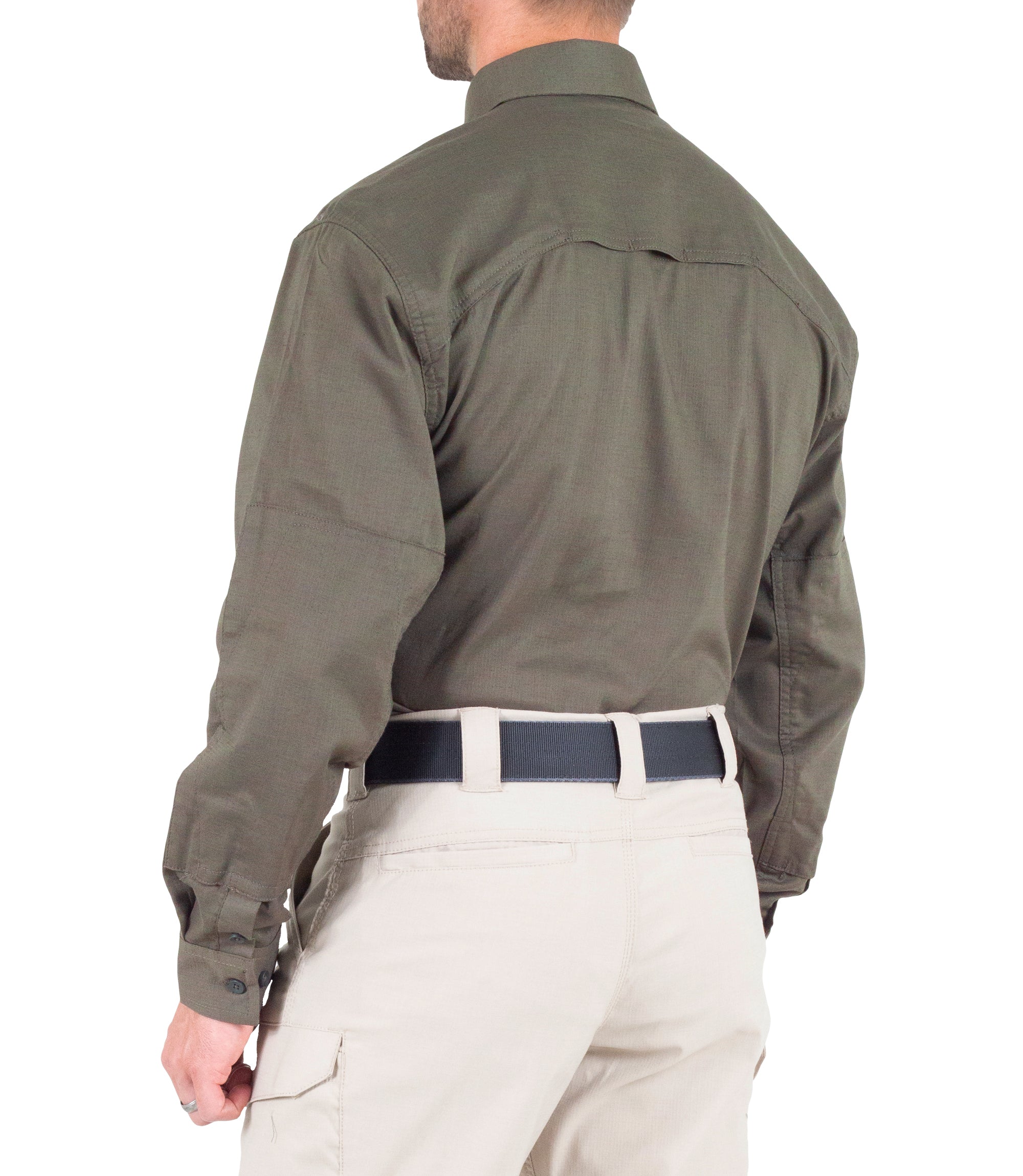 Side of Men's V2 Tactical Long Sleeve Shirt in Ranger Green |color_ranger green