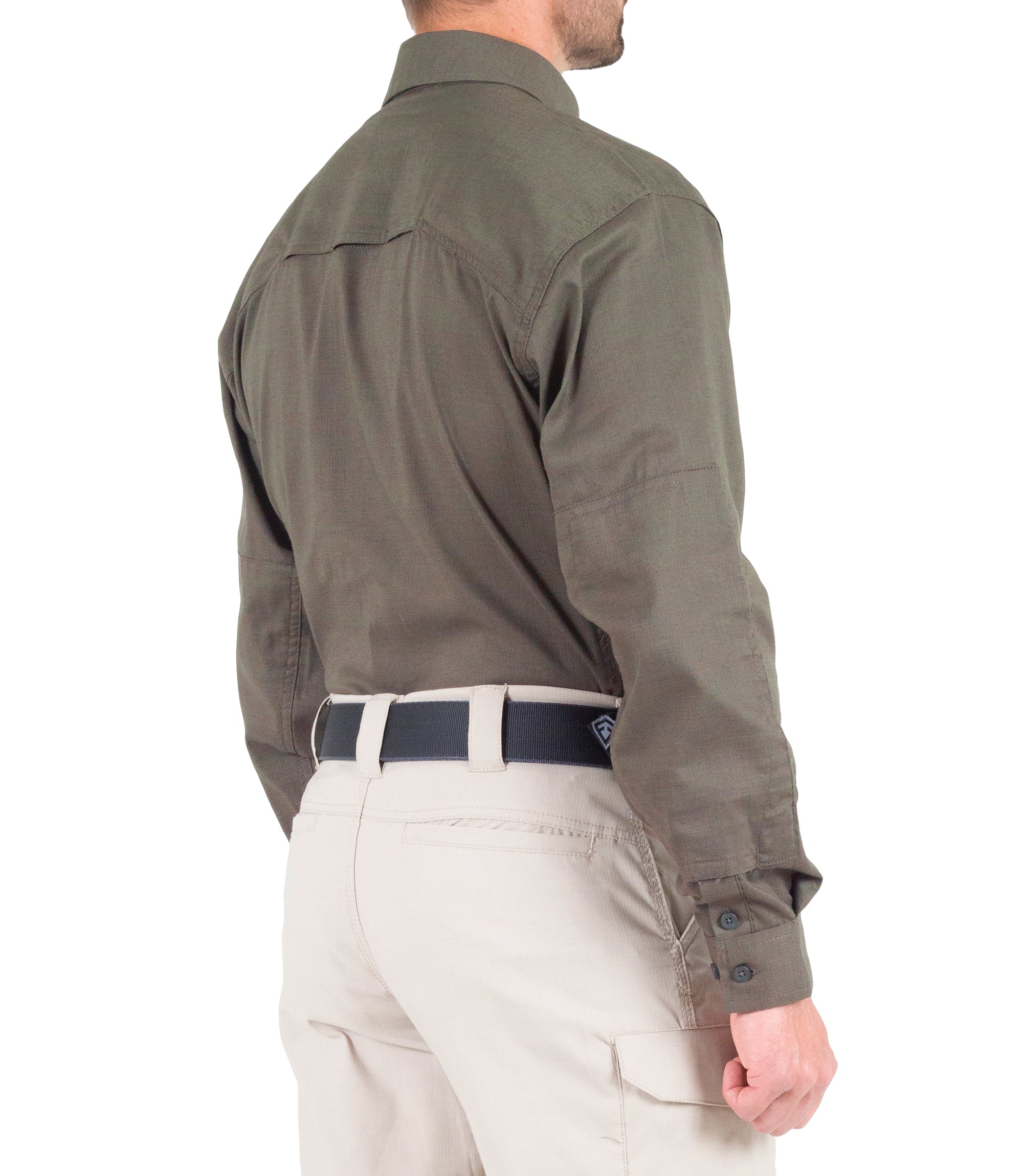 Side of Men's V2 Tactical Long Sleeve Shirt in Ranger Green |color_ranger green